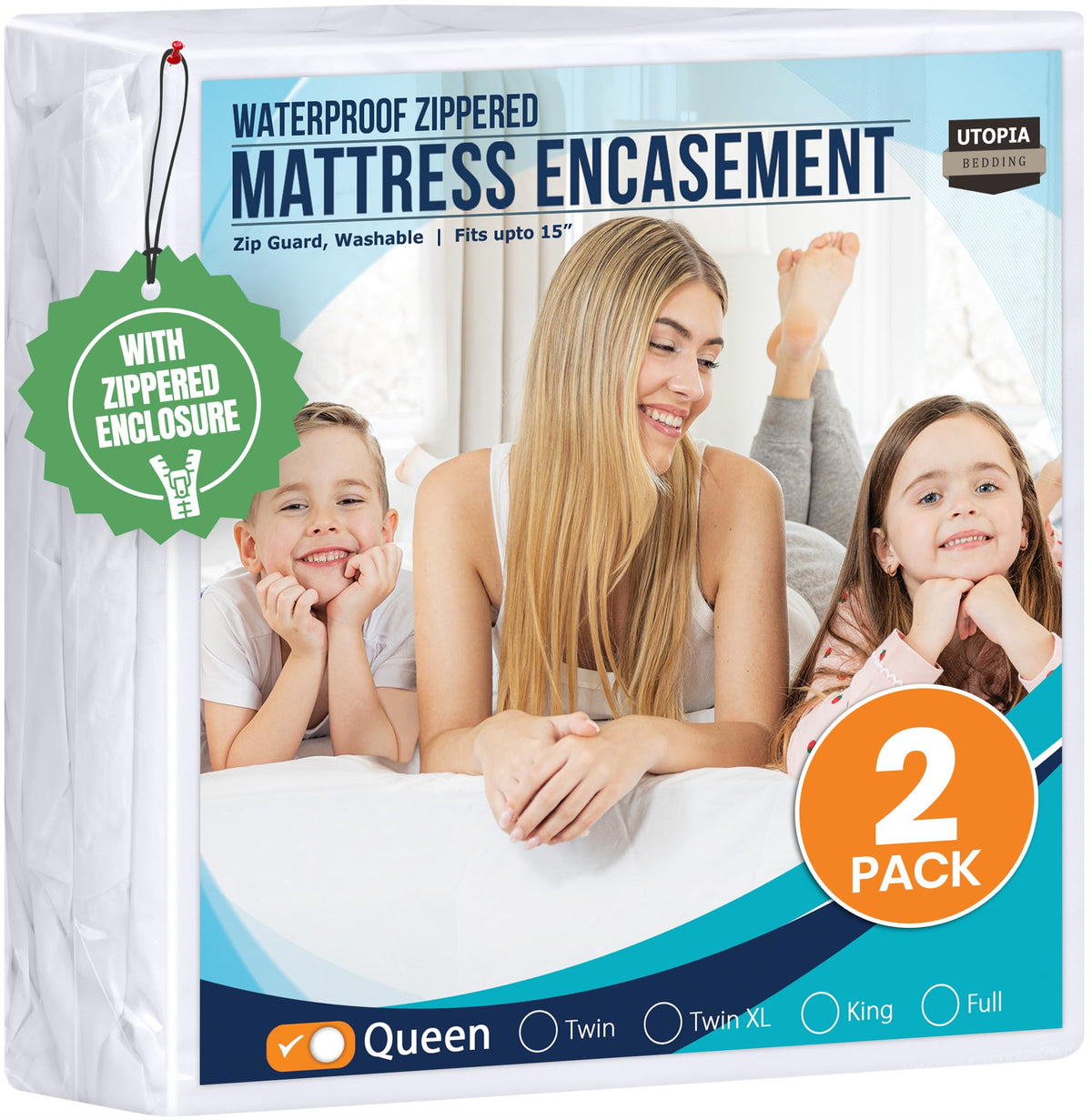 Utopia Bedding Zippered Mattress Encasement Queen (Pack of 2) - 100% Waterproof and Bed Bug Proof Mattress Protector - Absorbent, Six-Sided Mattress Cover 🍁 All In One Marketplace Canada