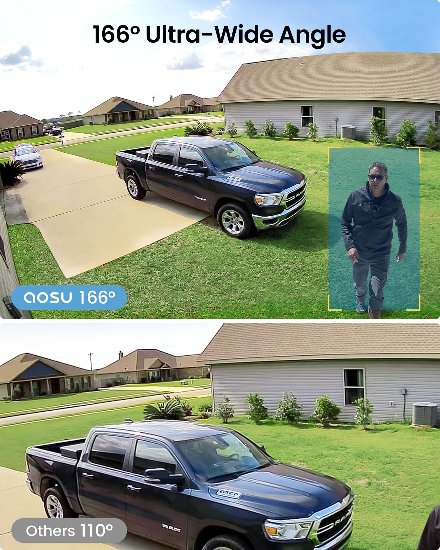 aosu Security Cameras Wireless Outdoor Home System, True 2K HD Night Vision, No Subscription Required, Long Battery Life, 166° Wide View, Spotlight & Siren Alarm, Motion Alert, Support 2.4 & 5GHz WiFi 🍁 All In One Marketplace Canada