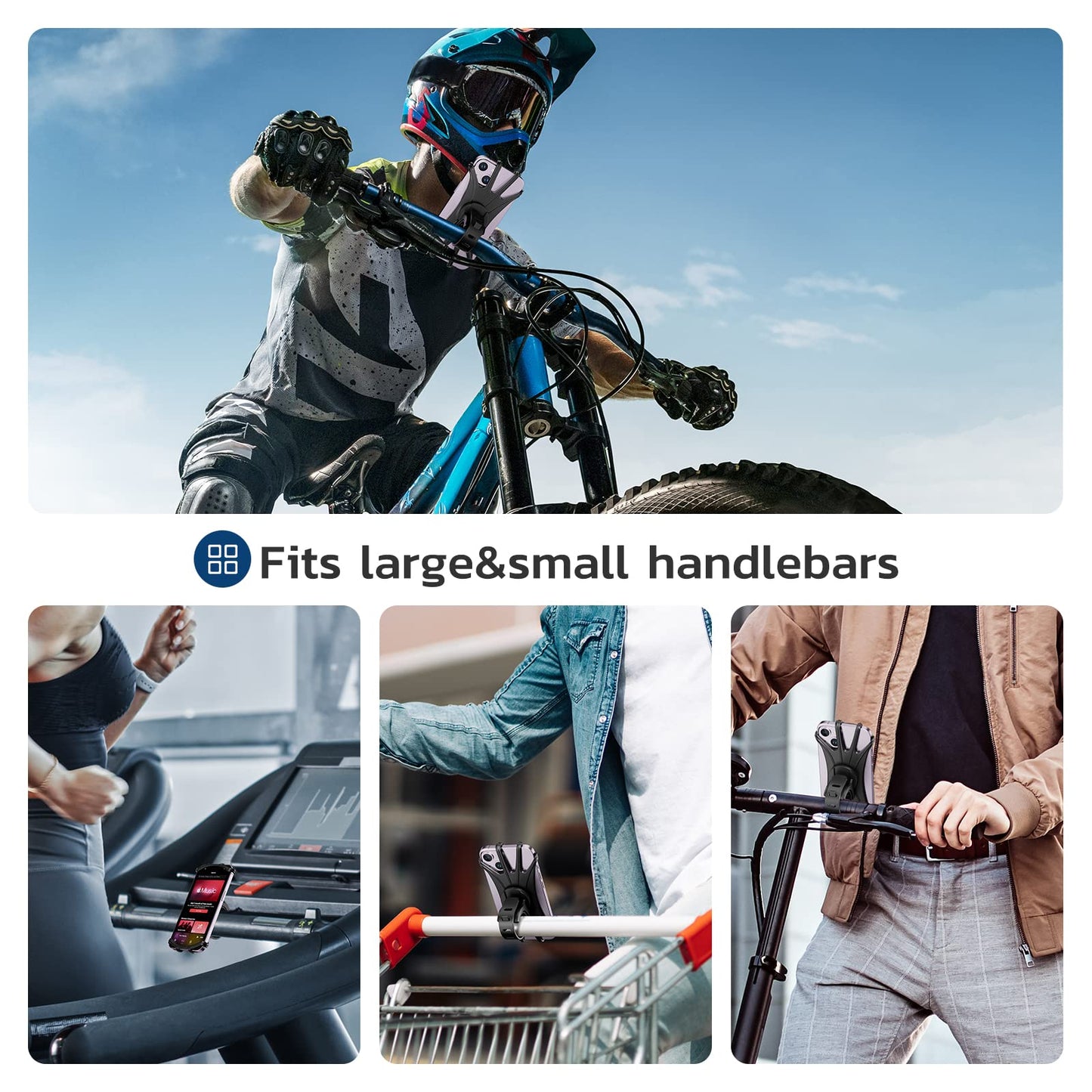VUP Bike Phone Mount, Universal Bike Cell Phone Holder, 360° Rotatable, Silicone Bicycle Phone Mount Compatible with iPhone 17/16/15/14/13/Pro Max/Pro/mini, 4.0''~6.7'' Cellphones 🍁 All In One Marketplace Canada