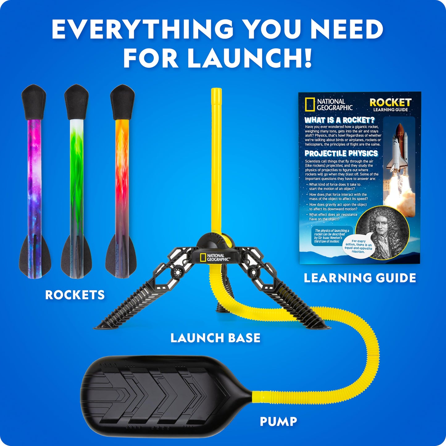 National Geographic Air Rocket Toy – LED Rocket Launcher for Kids, Jump & Launch Air Powered Foam Rockets up to 30.5 Meters, Kids Outdoor Activities 🍁 All In One Marketplace Canada