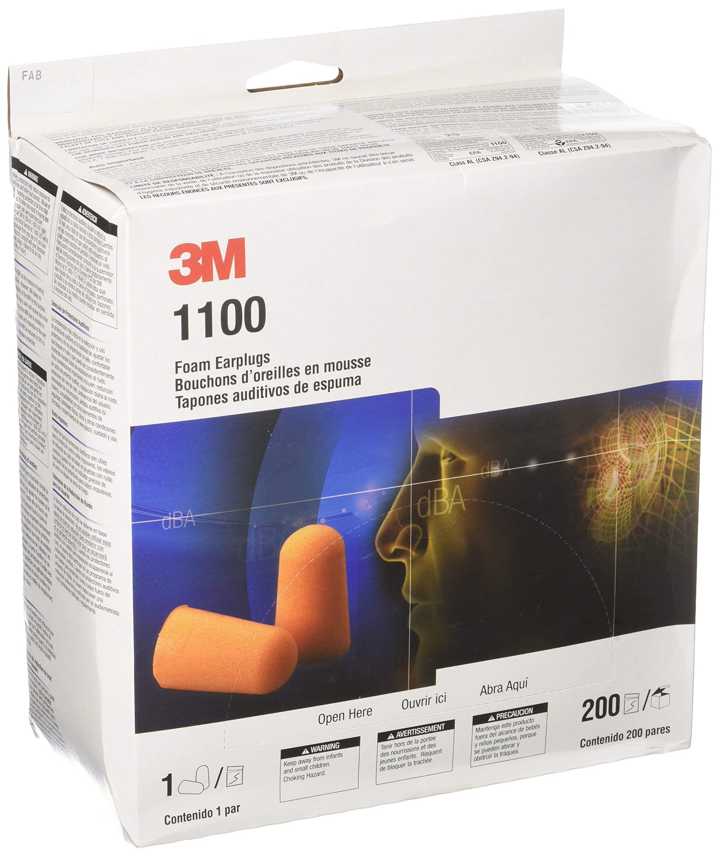 3M 1100 Foam Ear Plugs, 200-Pair 🍁 All In One Marketplace Canada