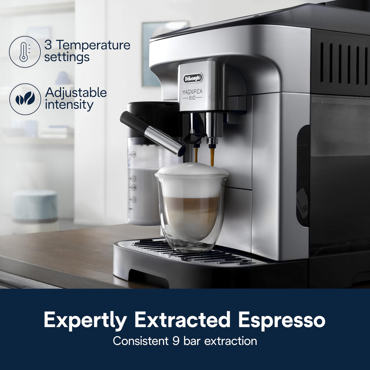 De'Longhi Magnifica Evo Automatic Espresso & Coffee Machine with Auto Milk Frother, Built-in Grinder & Auto-Clean Function - For Latte, Cappuccino, Americano, Iced Coffee, ECAM29084SB, Silver 🍁 All In One Marketplace Canada
