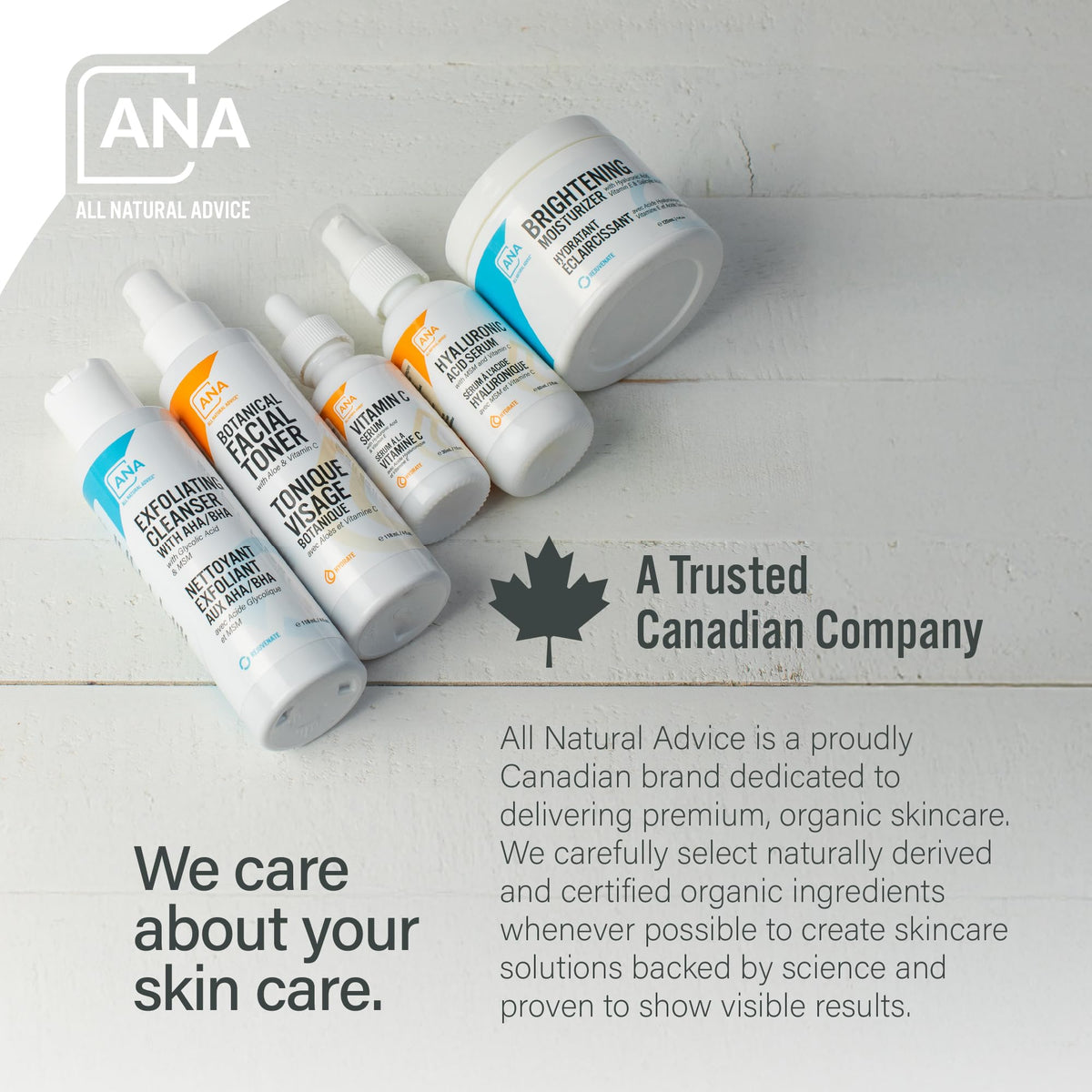 All Natural Advice Vitamin C Serum 60mL | 20% Vitamin C Face Serum Solution with Organic Botanicals, Hyaluronic Acid & Vitamin E | UV-Shielding Glass Bottle, Spray & Dropper | Canadian Skin Care 🍁 All In One Marketplace Canada