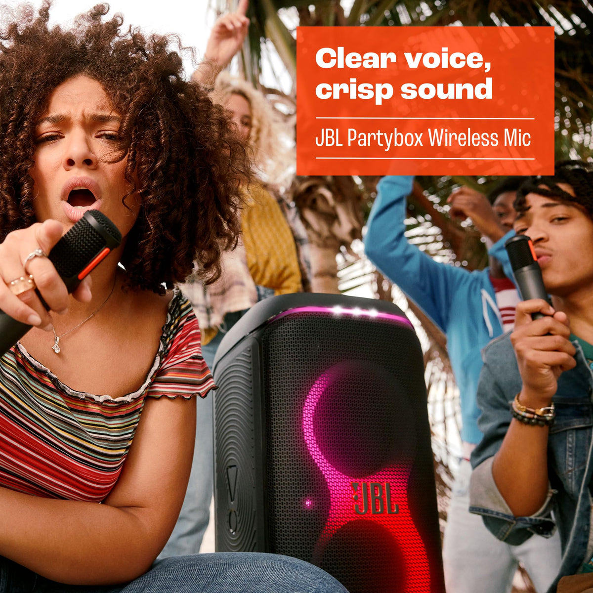 JBL PartyBox Wireless Mic - 2X Digital Wireless Microphones, Rechargeable Battery (20hrs - 700mAh), Clear Voice, Crisp Sound, Stable 2.4GHz Connection, Compatible with All PartyBox Speakers (Black) 🍁 All In One Marketplace Canada