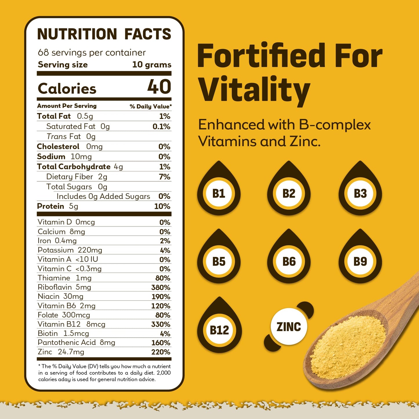 Coolinario Nutritional Yeast, Fortified, Large Flakes (1 GAL - 1.5 LBS) 🍁 All In One Marketplace Canada