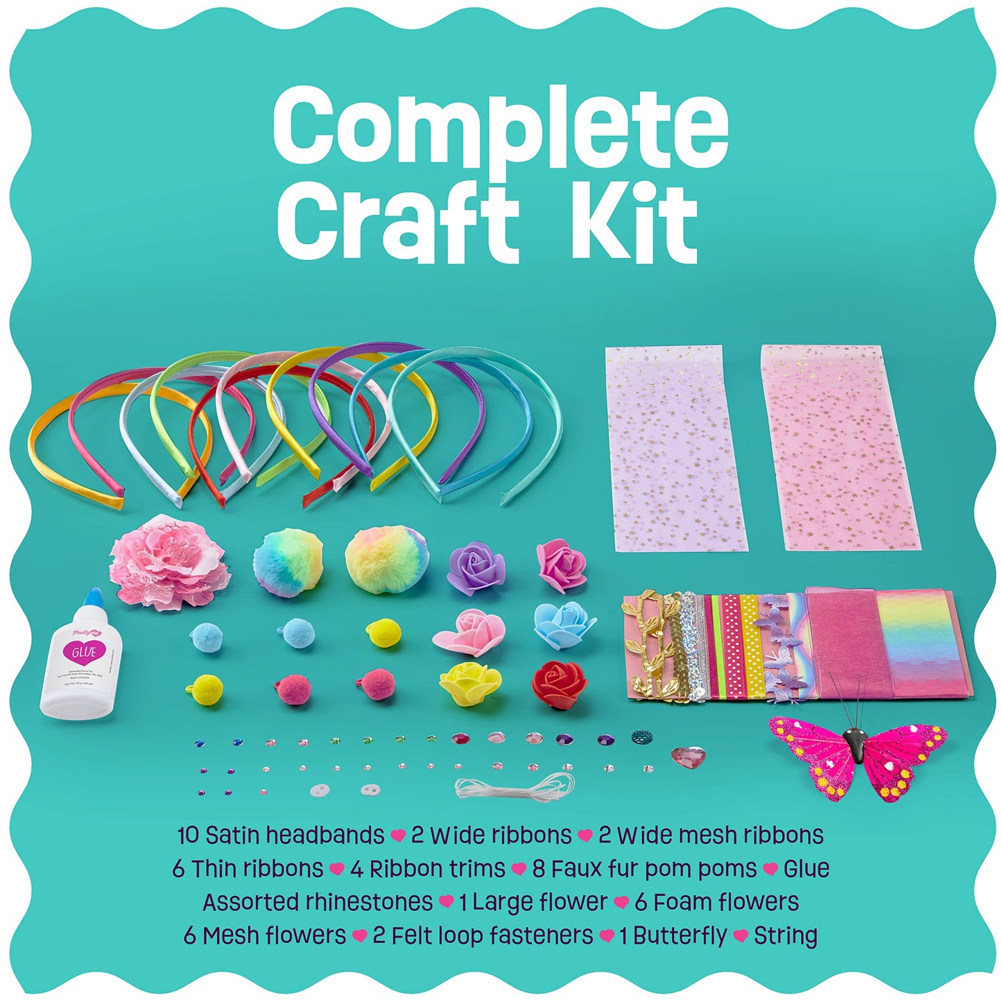 Headband Making Kit for Girls - Make Your Own Fashion Headbands for Kids - DIY Hair Accessories Set - Arts & Crafts Gift for Ages 5-12 Year Old Girl - Little Children's Art & Craft Gifts 🍁 All In One Marketplace Canada