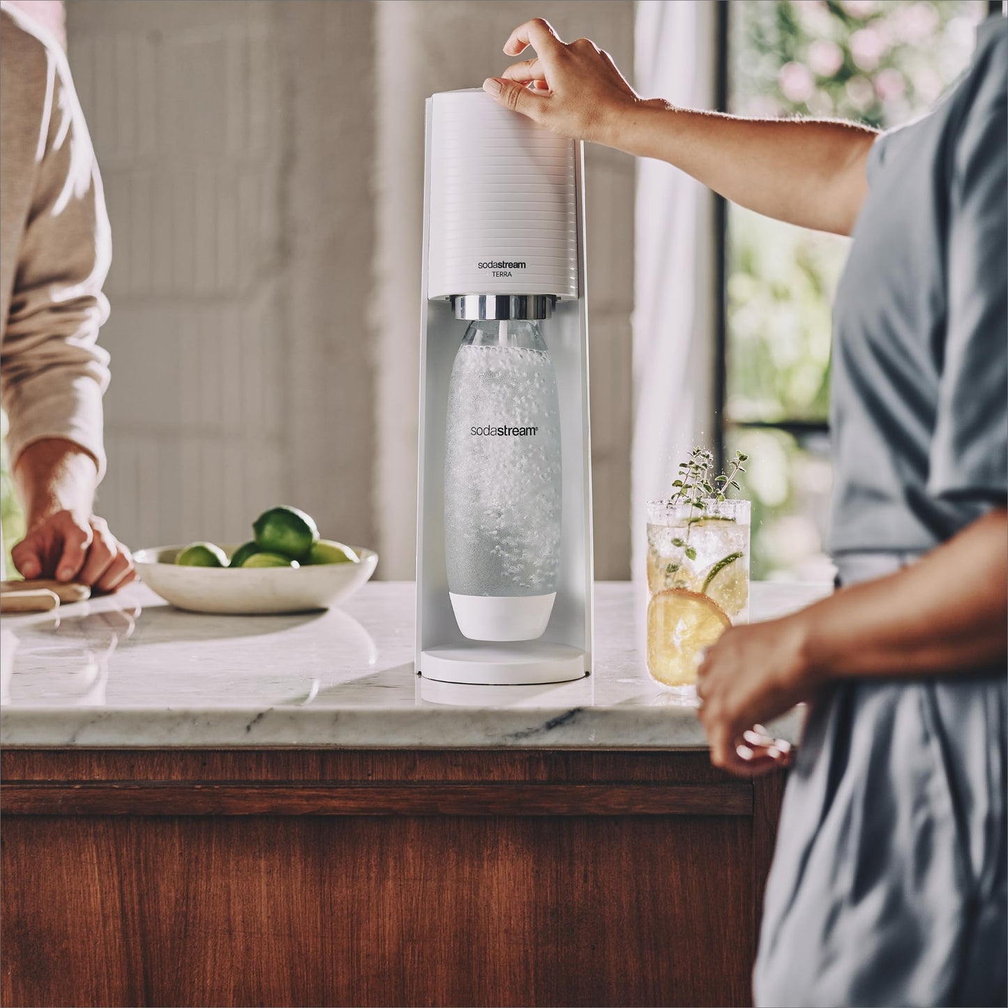 SodaStream Terra Sparkling Water Maker Bundle (White), with CO2, DWS Bottle, and Bubly Drops Flavors 🍁 All In One Marketplace Canada