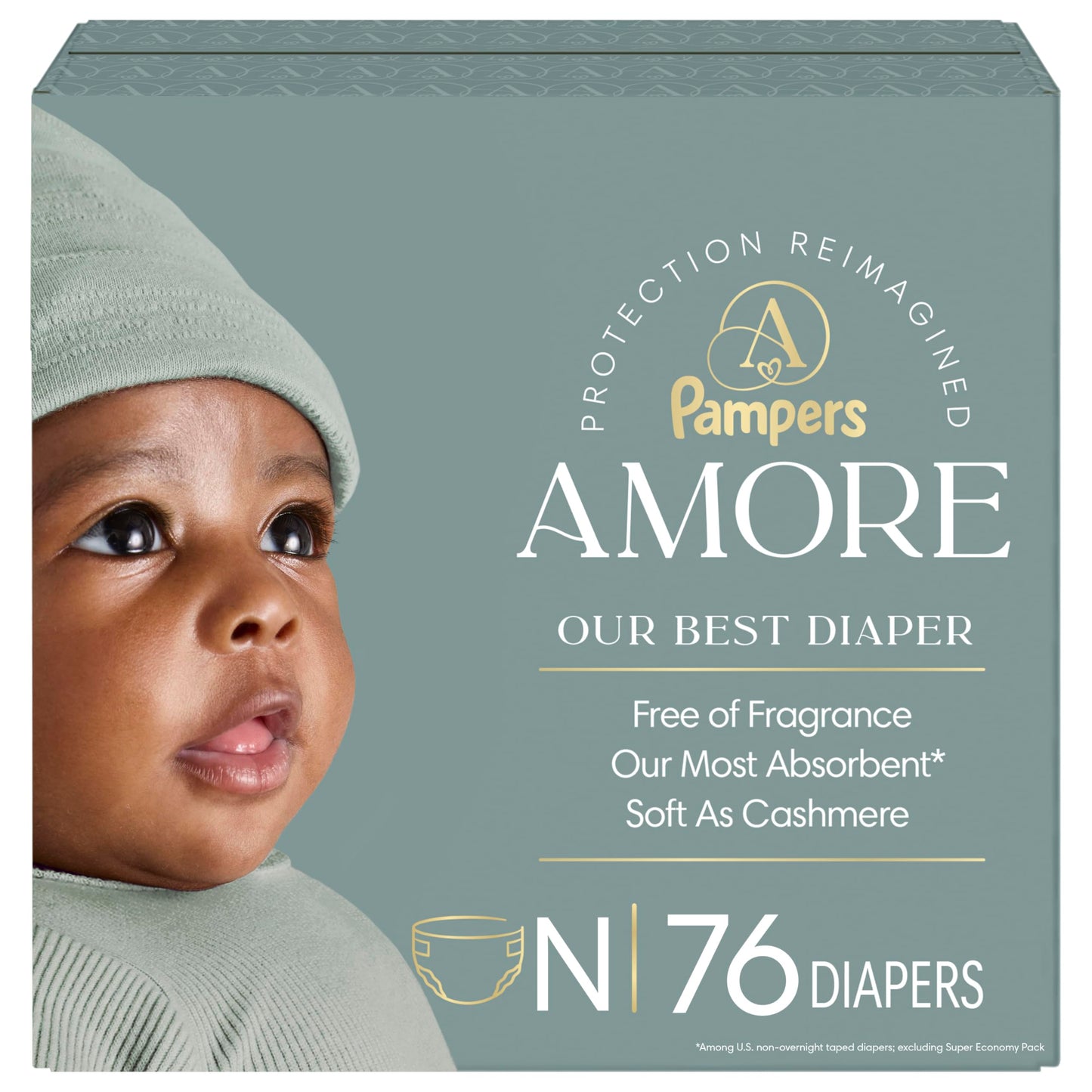 Pampers AMORE, Size 0, Our Best Diaper, 1 Pack (Count of 76) 🍁 All In One Marketplace Canada
