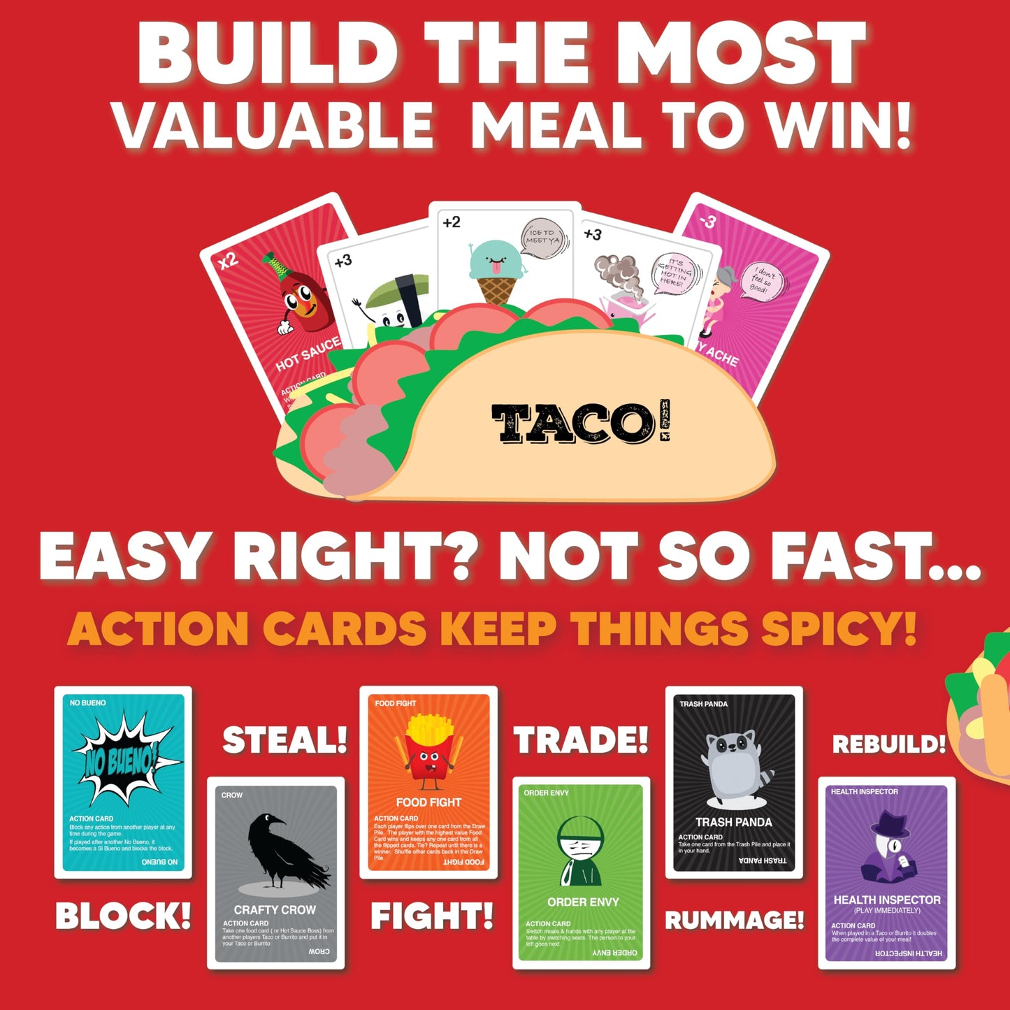 Taco vs Burrito - The Wildly Popular Surprisingly Strategic Card Game Created by a 7 Year Old - a Family-Friendly Party Game for Kids, Teens & Adults 🍁 All In One Marketplace Canada