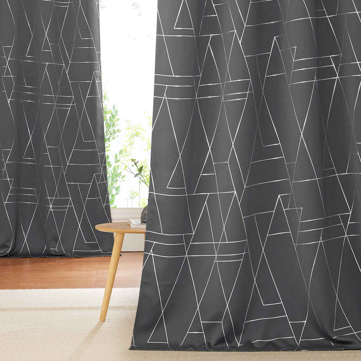 NICETOWN Halloween Blackout Curtains for Living Room - Foil Printed Shiny Stripes Pattern Thermal Insulated Blackout Drapes for Bedroom Kitchen Loft Cafe Window (2 Panels, 52" Wide by 63" Long)