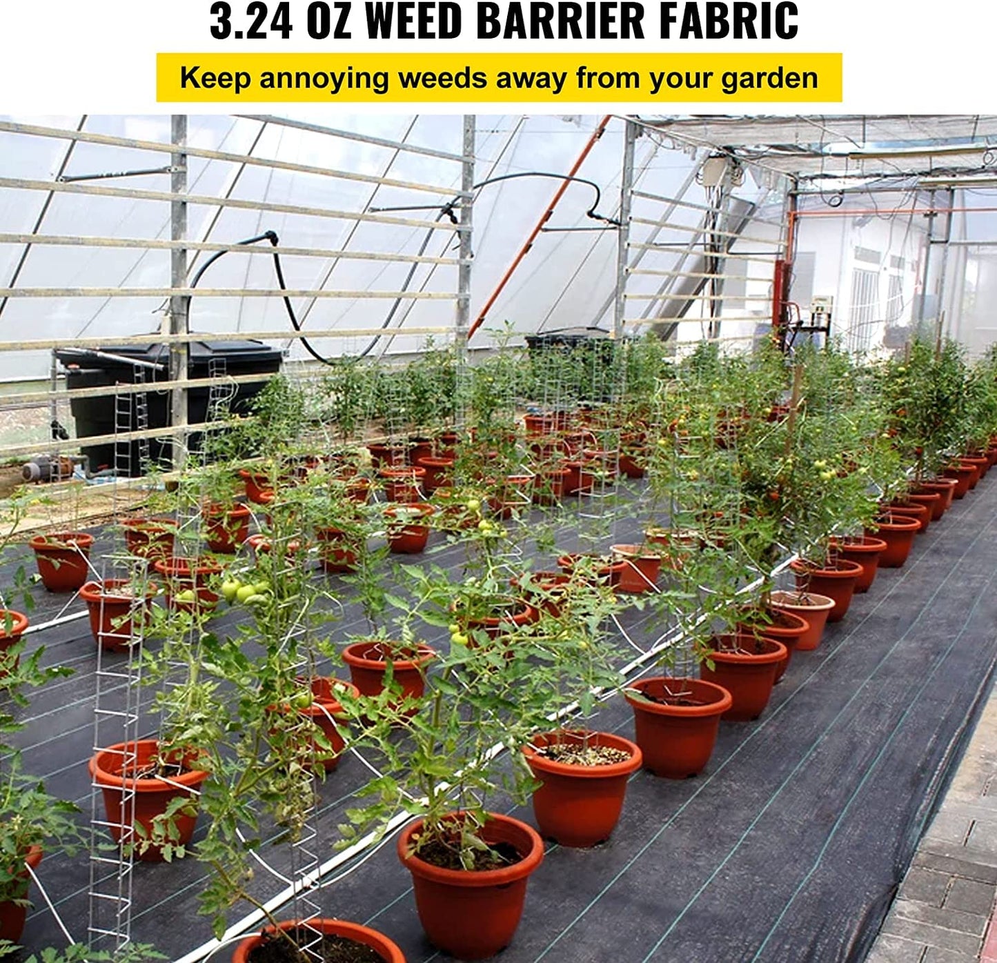 VEVOR 3FTx300FT Premium Weed Barrier Fabric Heavy Duty 3OZ, Woven Weed Control Fabric, High Permeability Good for Flower Bed, Geotextile Fabric for Underlayment, Polyethylene Ground Cover 🍁 All In One Marketplace Canada