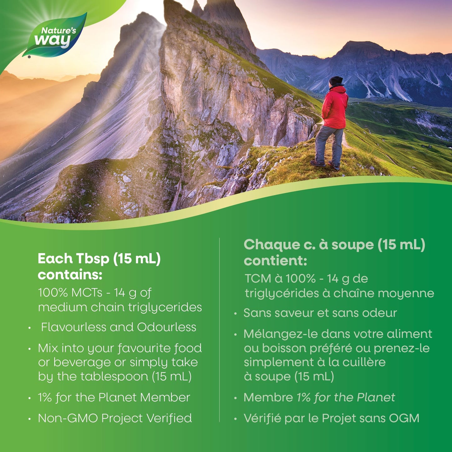 Nature's Way 100% Pure MCT Oil From Coconut – 14g MCT Per Serving – Paleo and Keto friendly – Certified Organic – Non-GMO Project Verified – Vegetarian, Gluten-free, & Flavourless – 887 mL, Value Size 🍁 All In One Marketplace Canada