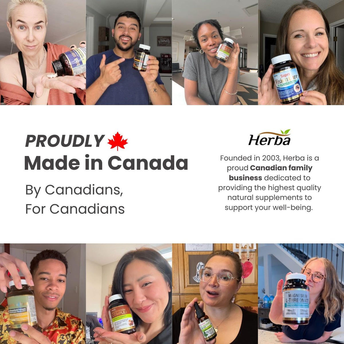 Herba Glycine Supplement 750mg - 180 Capsules | >99% Ultra Pure Glycine Capsules | Free-form Proteinogenic Amino Acids Supplements | Made in Canada 🍁 All In One Marketplace Canada