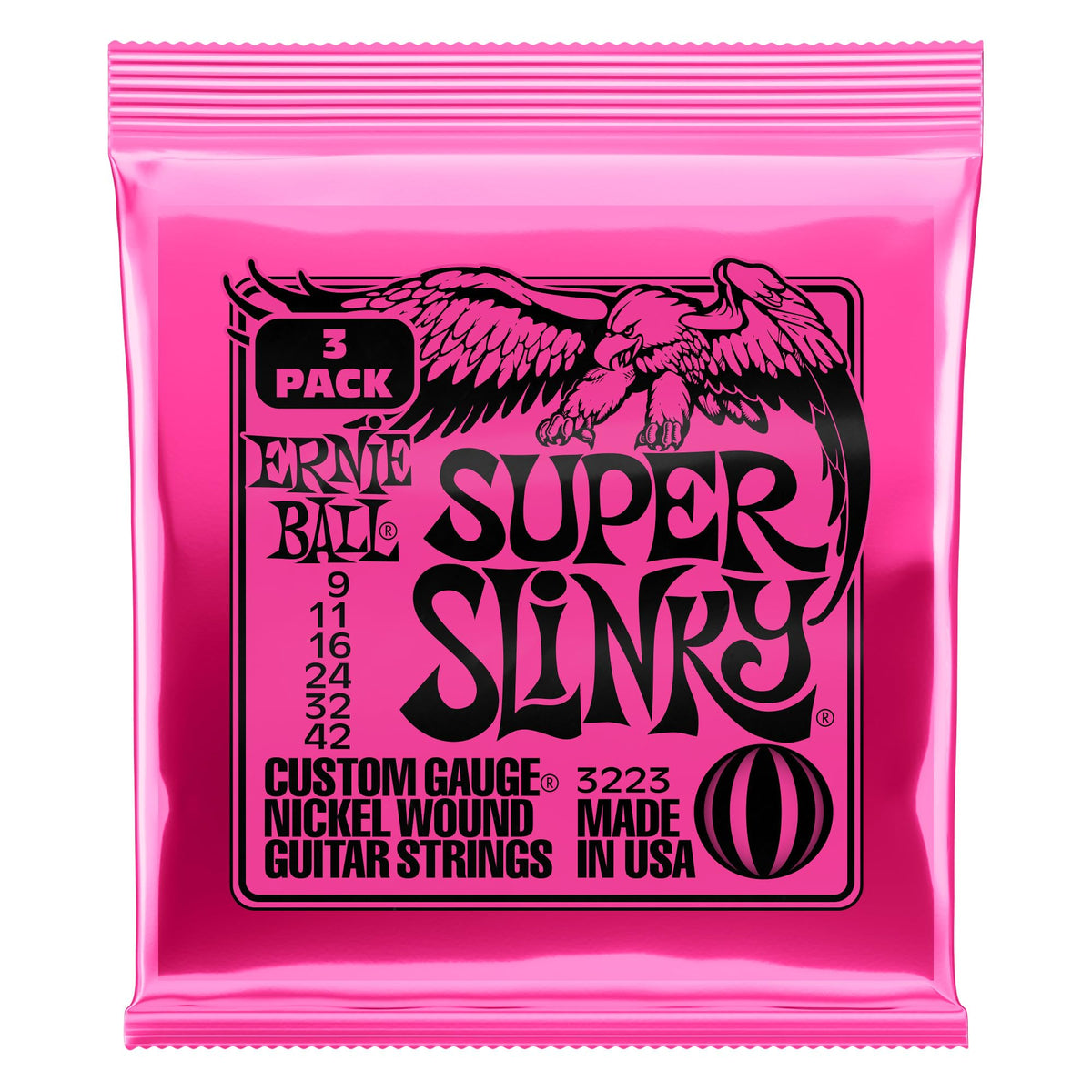 Ernie Ball Super-Slinky-Nickel-Wound-Electric-Guitar-Strings-3-pack,-9-42-Gauge-(P03223) 🍁 All In One Marketplace Canada