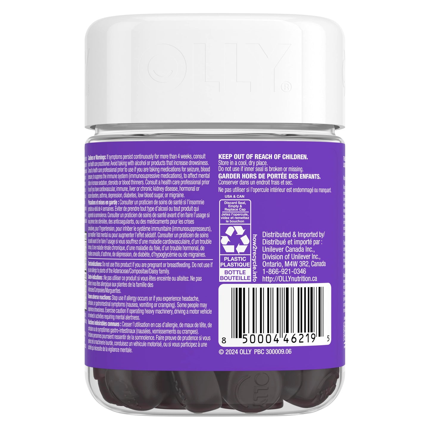 OLLY Sleep Gummy Supplement helps promote a healthy sleep cycle Blackberry Zen with melatonin, L-Theanine & botanicals 25 day Supply, 50 gummies 🍁 All In One Marketplace Canada