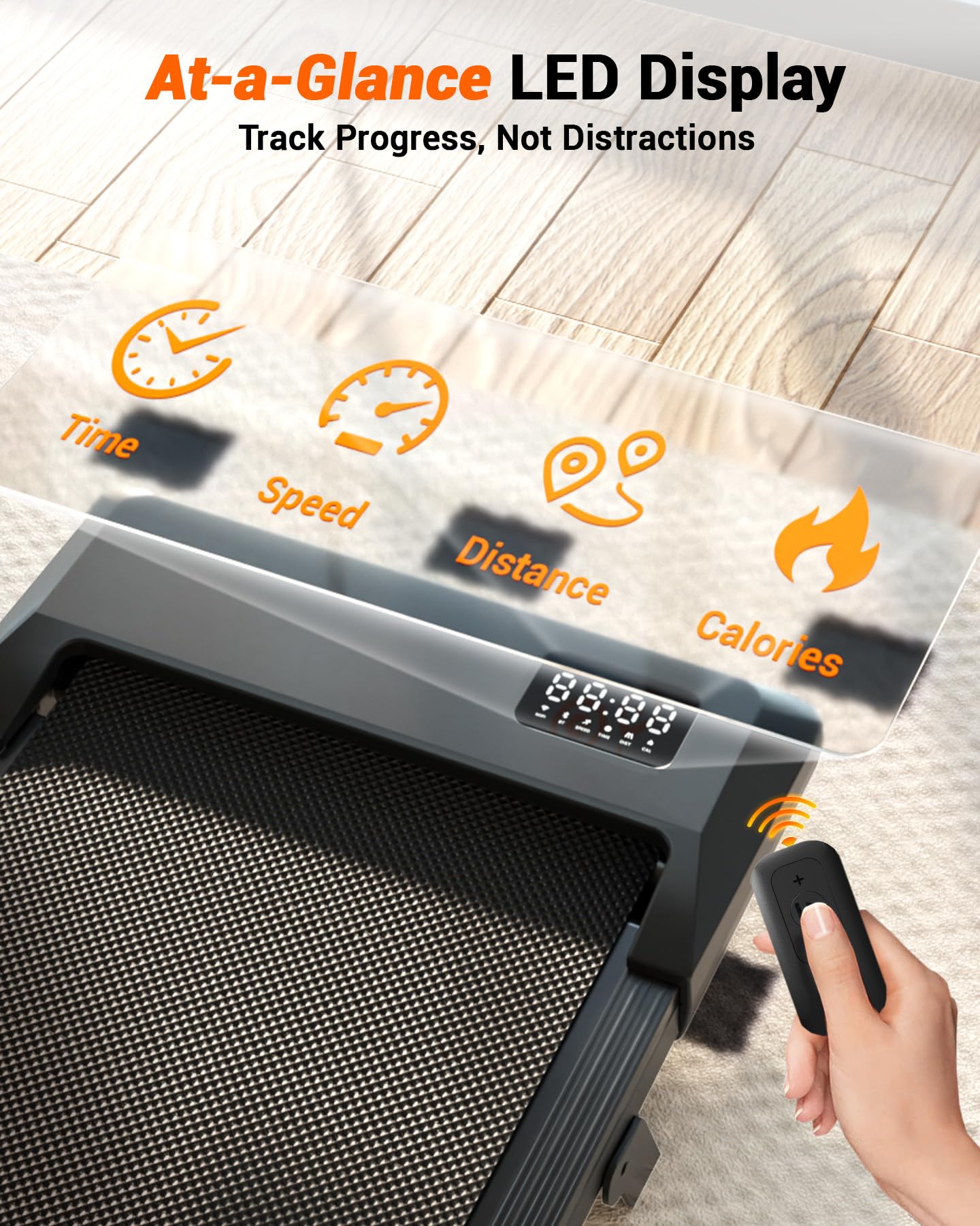 MJWW Walking Pad with 6% Incline, No-Assembly Under Desk Treadmill, 2.5 HP Quiet Motor, APP & Remote Control, LED Display, 300 lbs Capacity for Home/Office 🍁 All In One Marketplace Canada