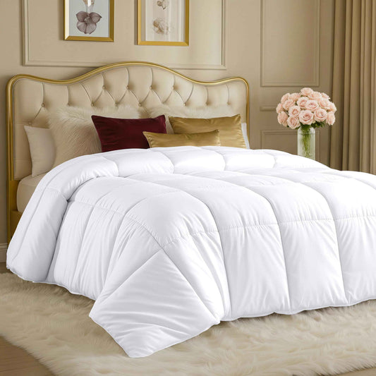 Utopia Bedding Comforters Queen Size, All Season Duvet Insert, Down Alternative Box Stitched Bed Comforter with Corner Tabs, Machine Washable (White) 🍁 All In One Marketplace Canada