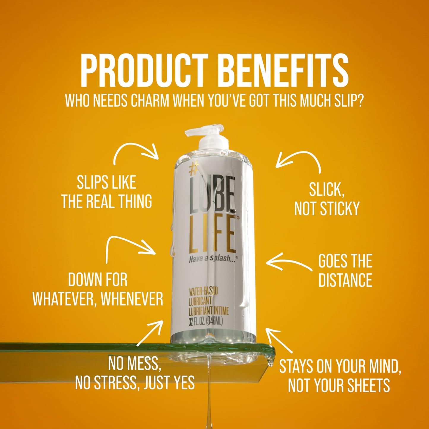 Lube Life Water Based Personal Lubricant for Men and Women Original, 32 Ounce (946 mL) 🍁 All In One Marketplace Canada