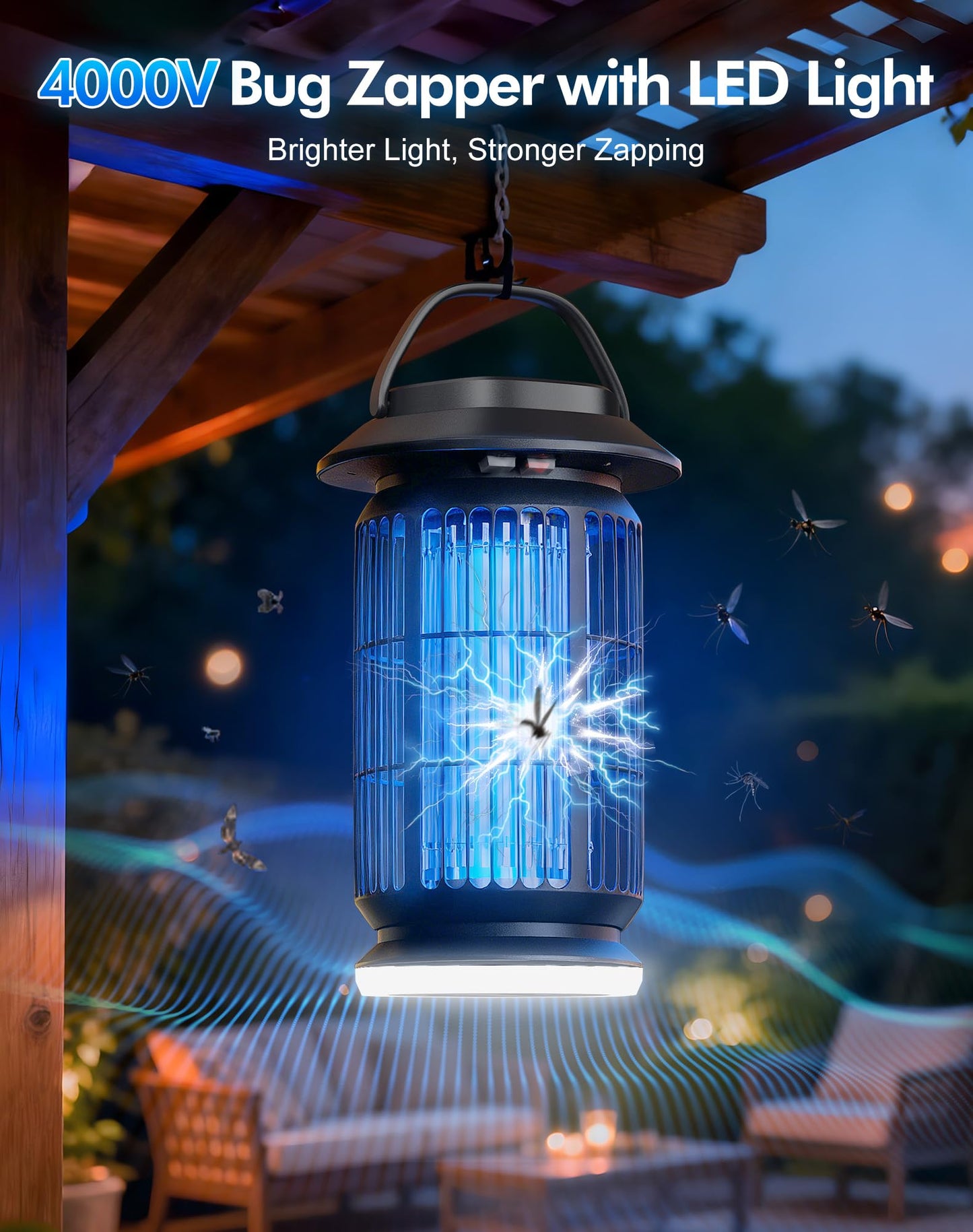 REOGLE 2-in-1 Bug Zapper Indoor Outdoor, 4000V Electric Mosquito Zapper with 365nm UV Light Trap & LED Night Light, Covers 2100 sq ft, Insect Fly Trapper Bug Light for Patio, Garage, Backyard, Porch 🍁 All In One Marketplace Canada