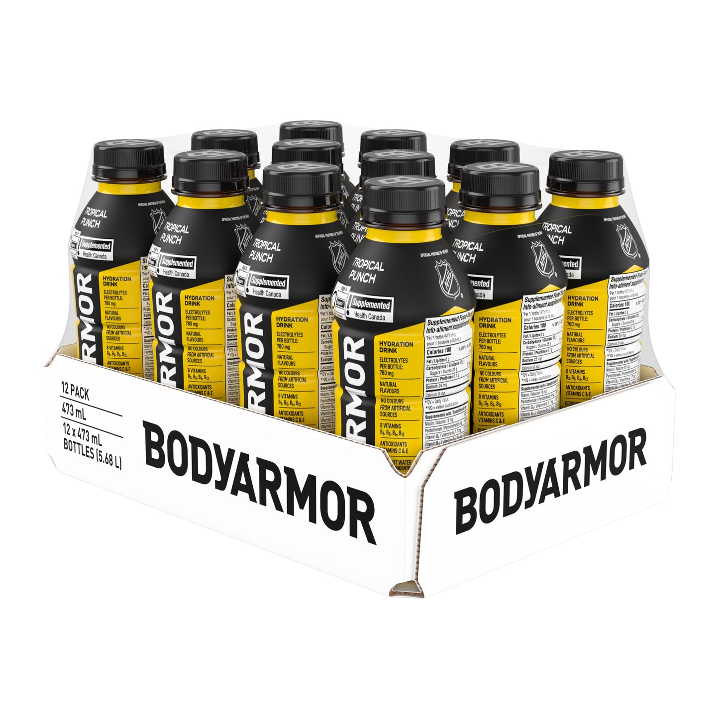 BODYARMOR SuperDrink Tropical Punch, 473 mL Bottles (12 Pack) – Sports Hydration Drink with Coconut Water, Potassium-Packed Electrolytes and Antioxidant Vitamins 🍁 All In One Marketplace Canada