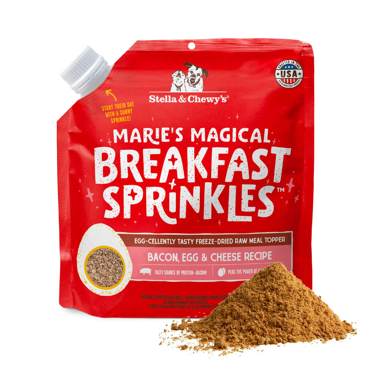 Stella & Chewy's Marie's Magical Breakfast Sprinkles Freeze-Dried Raw Bacon, Egg & Cheese Recipe Grain-Free Dog Food Topper, 198g Bag 🍁 All In One Marketplace Canada