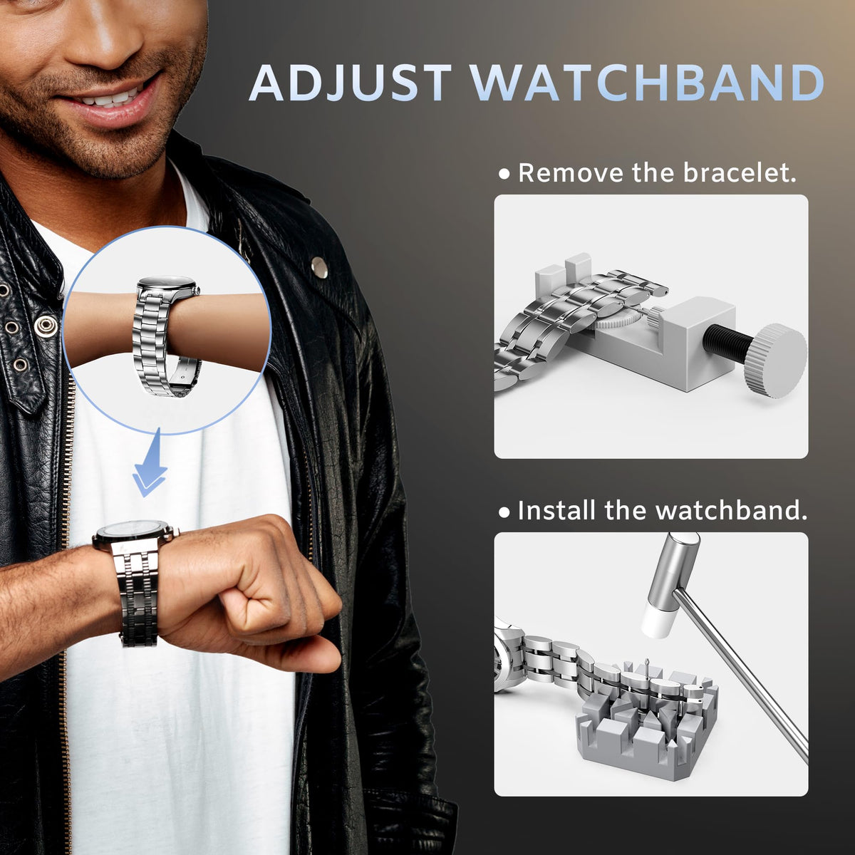 JOREST Watch Repair Tool Kit, Battery Replacement, Strap Adjustment, Bracelet Pin Removal, Band Link Remover, Resizing Tool, Wrench Opening Cover, Case Back Opener, Screwdriver, Spring Bar 🍁 All In One Marketplace Canada