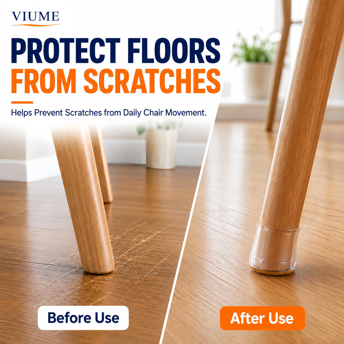 32 Pcs Chair Leg Floor Protectors for Hardwood Floors Silicone Covers to Protect Wood Tile Floors Felt Pads Furniture Leg Caps Anti-Scratch Reduce Noise (Fit:1.3"-2") 🍁 All In One Marketplace Canada
