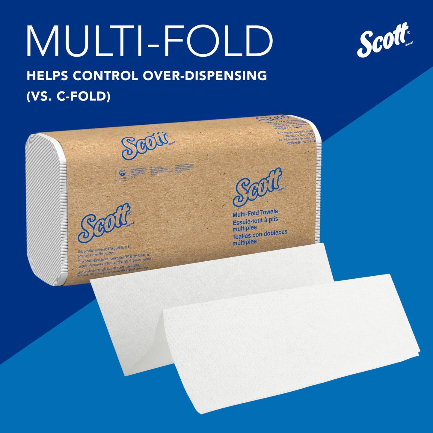 Scott Professional Universal Multifold Paper Towels, Bulk (01840), Absorbency Pockets, White, 9.2"x9.4" Towel, Compressed, Compact (250 Sheets/Pack, 16 Packs/Case, 4,000 Sheet Total) 🍁 All In One Marketplace Canada