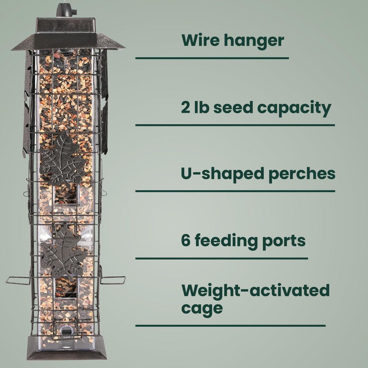 Perky-Pet 336-1SR Squirrel-Be-Gone Bird Feeder, 2LB Squirrel Proof Outdoor Wild Bird Feeder with Weight-Activated Perches 🍁 All In One Marketplace Canada