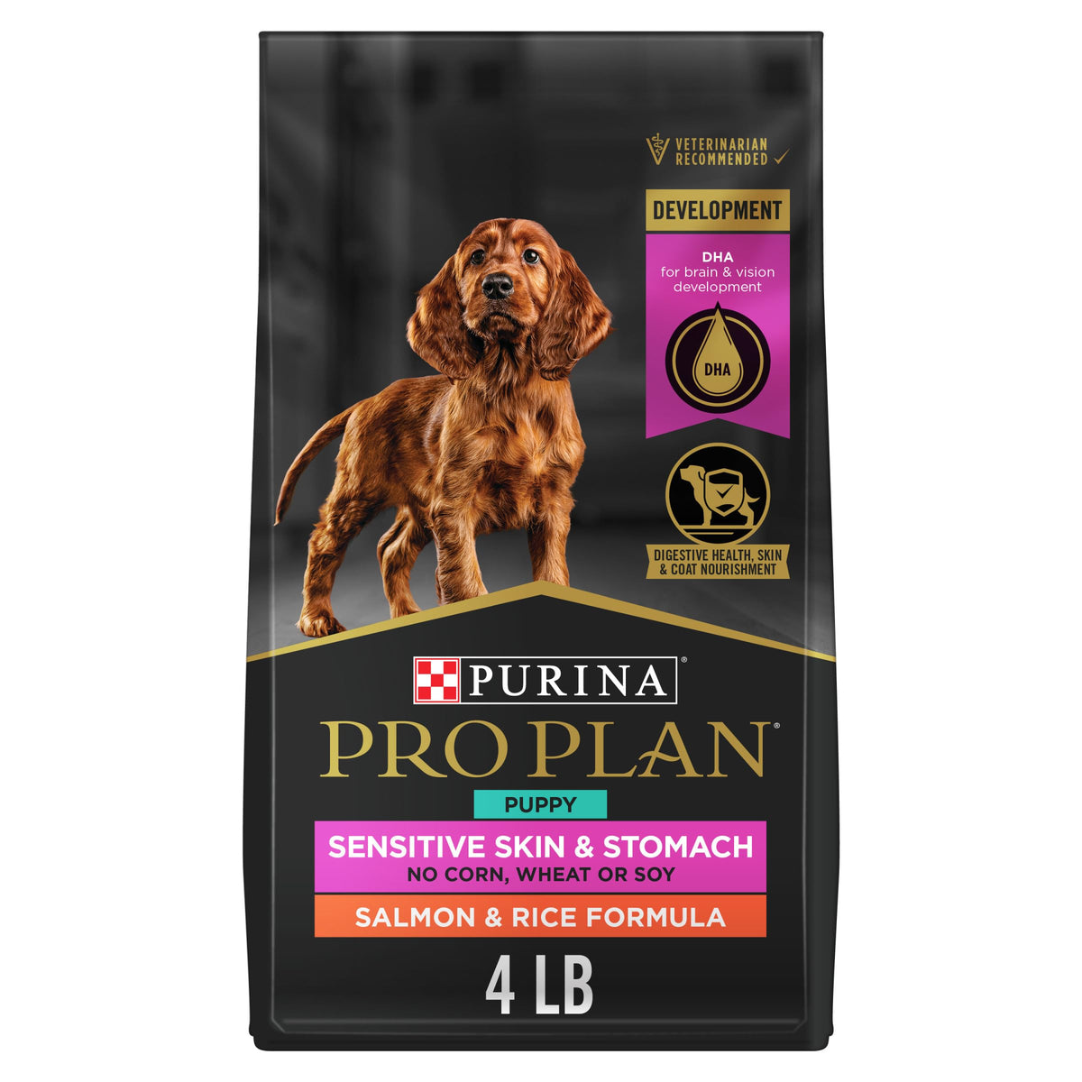 Purina Pro Plan Dry Puppy Food, Development Sensitive Skin & Stomach Salmon & Rice - 1.81 kg Bag (1 Pack) 🍁 All In One Marketplace Canada