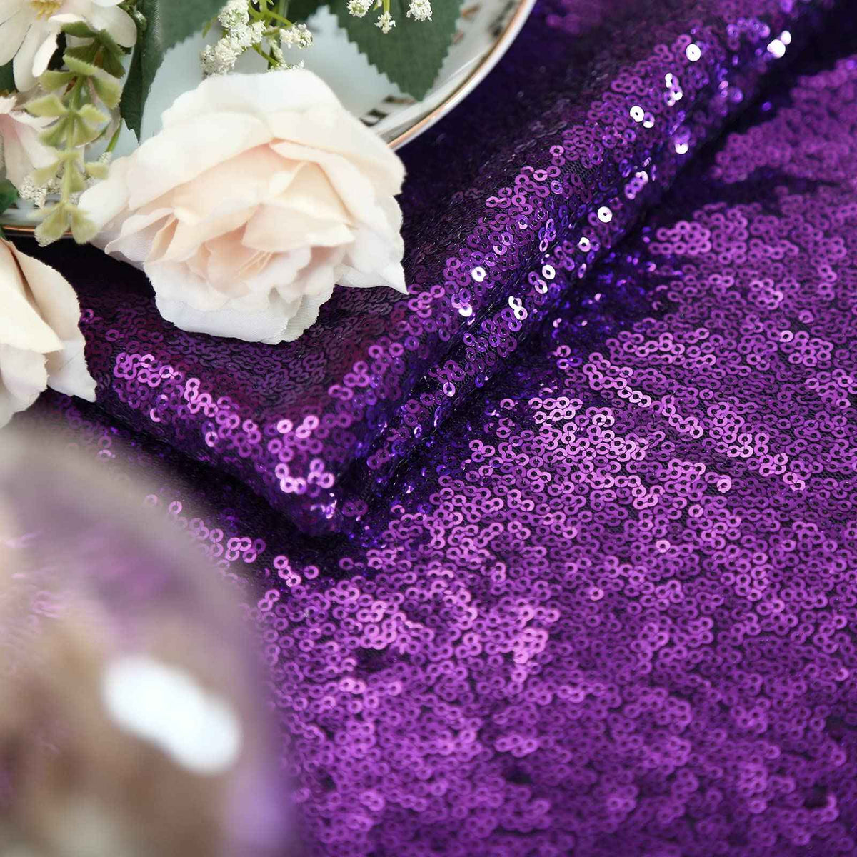 Glitter Table Cloths for Parties Sequin Tablecloths Sparkle Tablecloth for Rectangle Tables 90x132 inch Bridal Shower Tablecloth Glamorous Halloween Wedding Decoration