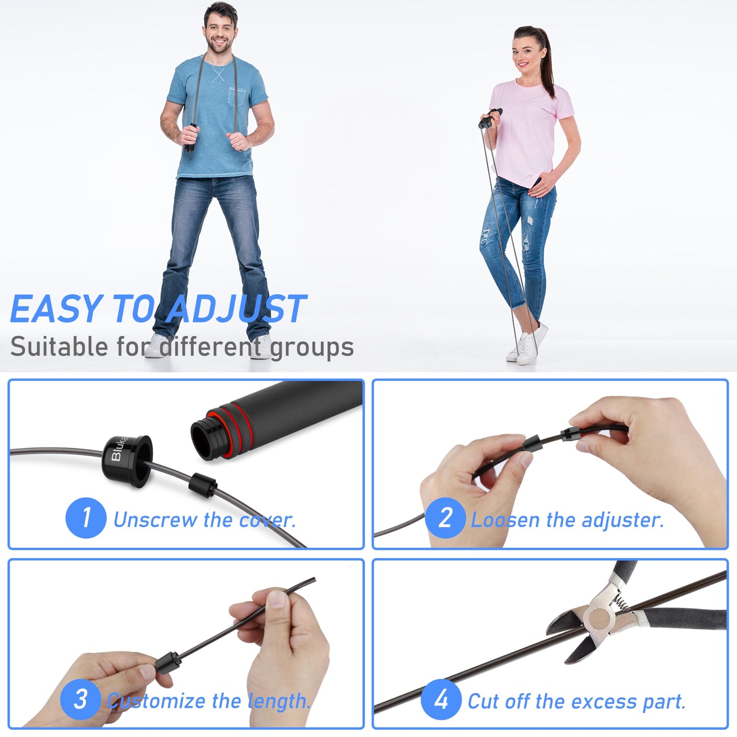Blukar Jump Rope, Speed Skipping Jumping Rope Tangle-free Adjustable 🍁 All In One Marketplace Canada