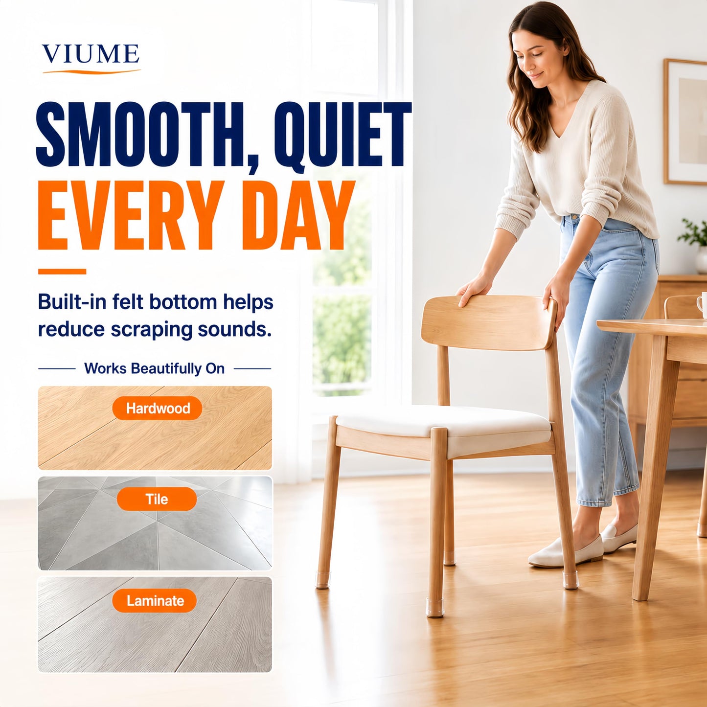 32 Pcs Chair Leg Floor Protectors for Hardwood Floors Silicone Covers to Protect Wood Tile Floors Felt Pads Furniture Leg Caps Anti-Scratch Reduce Noise (Fit:1.3"-2") 🍁 All In One Marketplace Canada