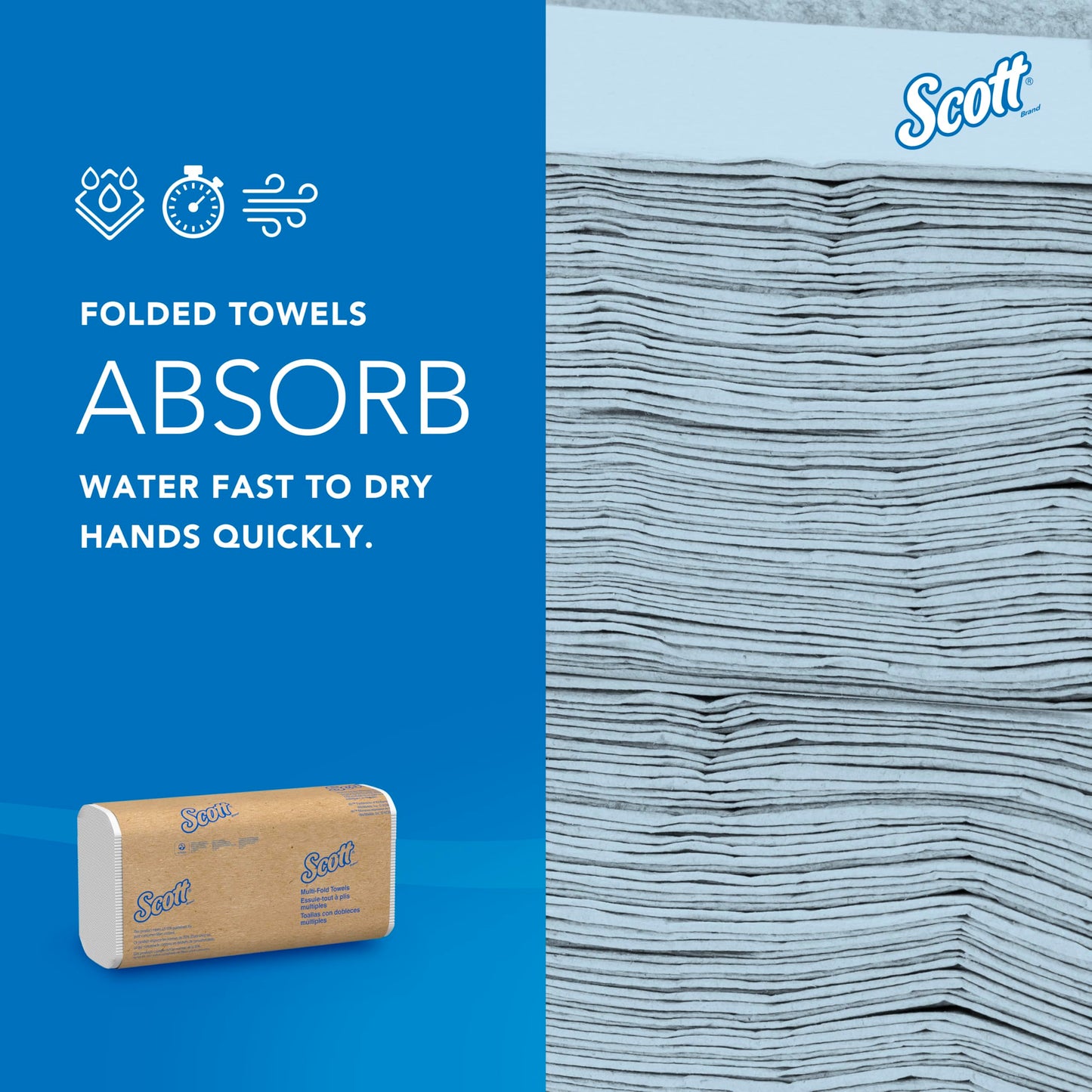 Scott Professional Universal Multifold Paper Towels, Bulk (01840), Absorbency Pockets, White, 9.2"x9.4" Towel, Compressed, Compact (250 Sheets/Pack, 16 Packs/Case, 4,000 Sheet Total) 🍁 All In One Marketplace Canada