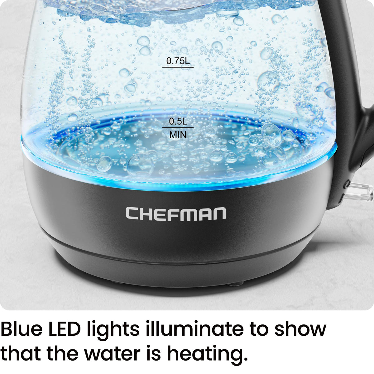 Chefman 1L Electric Tea Kettle with LED Lights, Automatic Shut Off, Removable Lid, Boil-Dry Protection, Hot Water Electric Kettle Water Boiler, Electric Kettles for Boiling Water 🍁 All In One Marketplace Canada