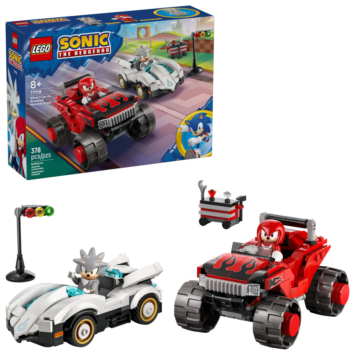 LEGO Sonic The Hedgehog Silver’s Car vs. Knuckles’ Monster Truck Building Toy for Boys & Girls - Racing Playset W/Silver & Knuckles Minifigures for Kids, Ages 8+ - Gift Idea for Birthdays - 77118 🍁 All In One Marketplace Canada