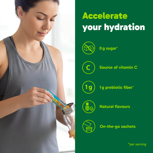 Organika Canadian-Made Electrolytes Powder with Vitamin C & Prebiotic Fibre - Sugar-Free Hydration Drink Mix - Classic Lemonade - 20 Single-Serve Sachets x 3.5g 🍁 All In One Marketplace Canada