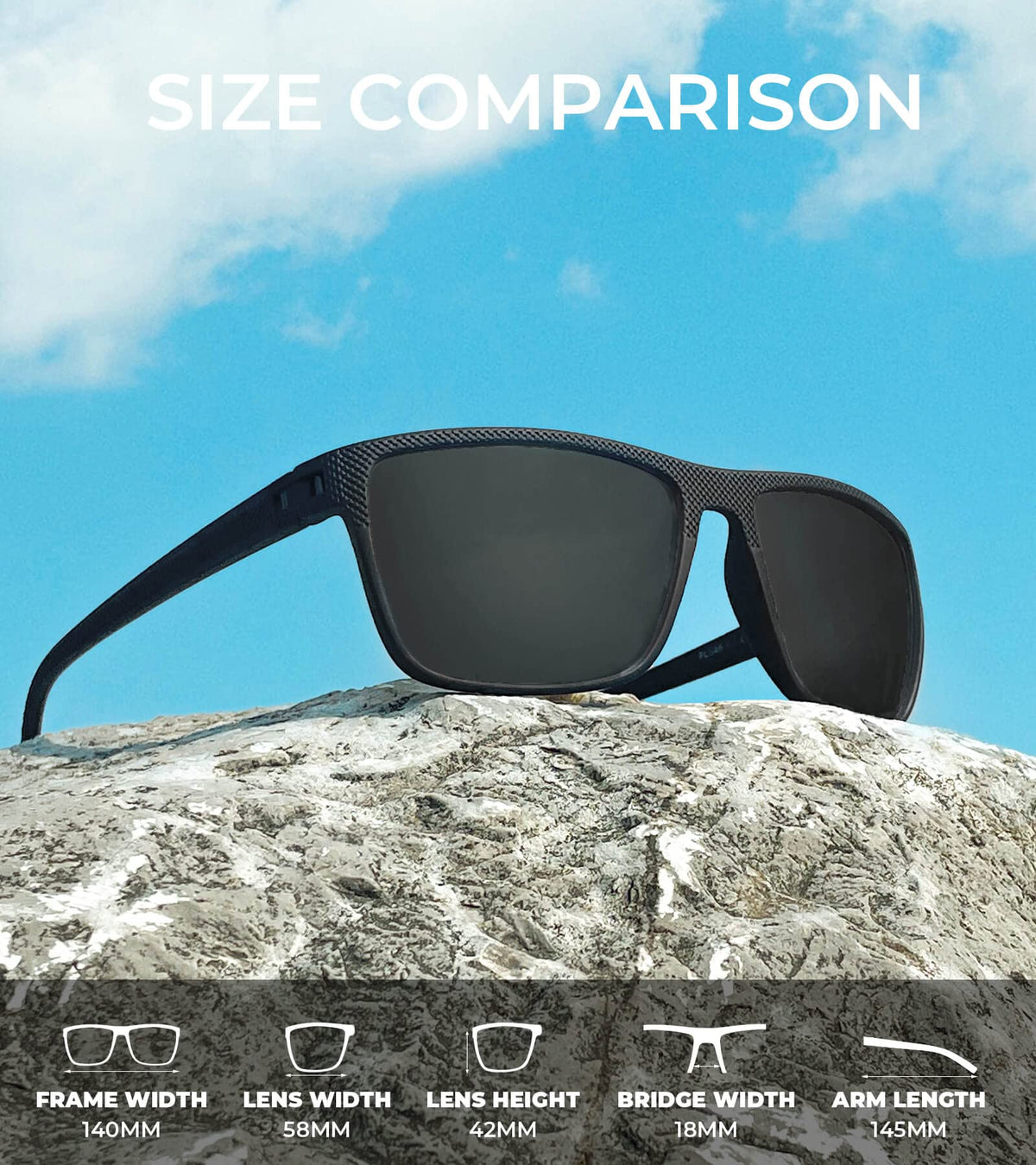 KALIYADI Polarized Sunglasses Men, Lightweight Mens Sunglasses Polarized UV Protection Driving Fishing Golf (Black/Black/Black) 🍁 All In One Marketplace Canada