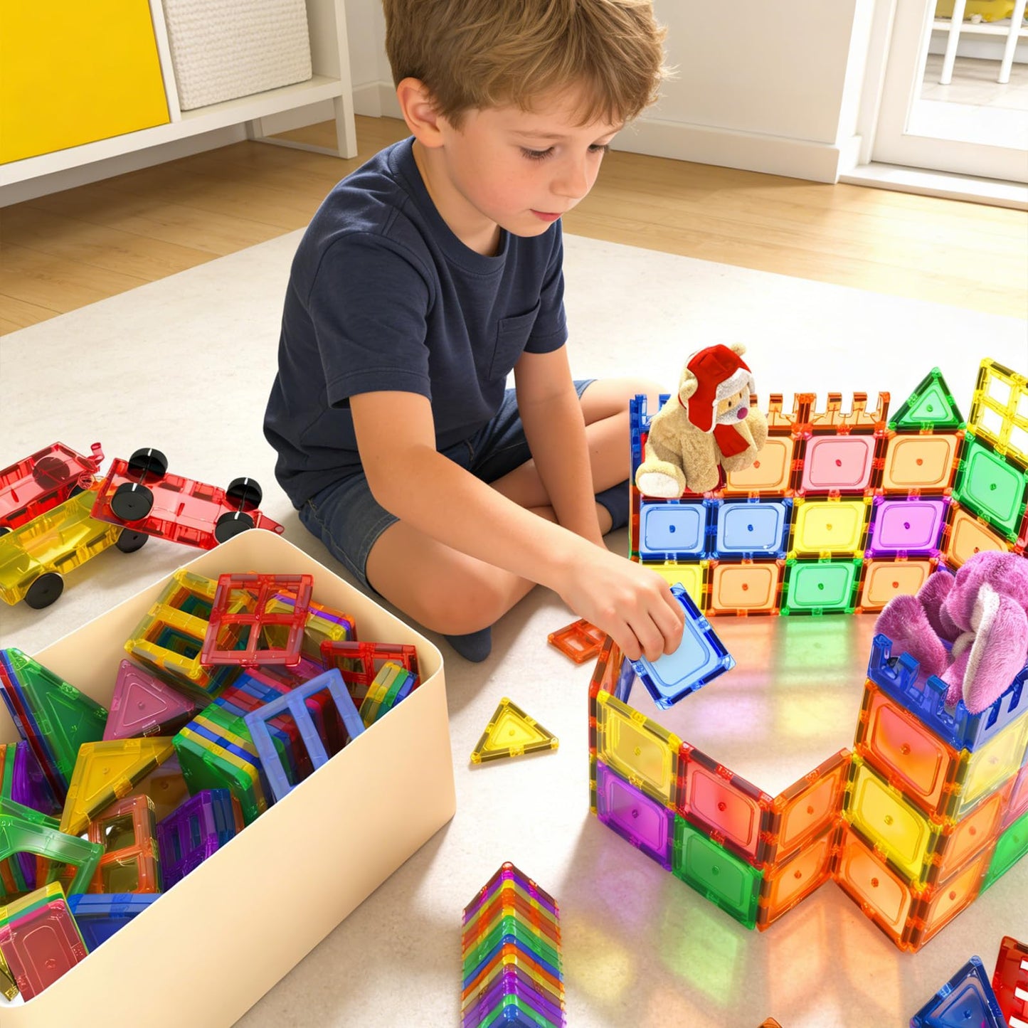 Magnetic Tiles Kids Toys STEM Magnet Toy for Toddler Magnetic Blocks Building Preschool Learning Sensory Montessori Toys for 3+ Year Old Boys and Girls, Safe Creativity Toddler Kids Toy 40PCS 🍁 All In One Marketplace Canada