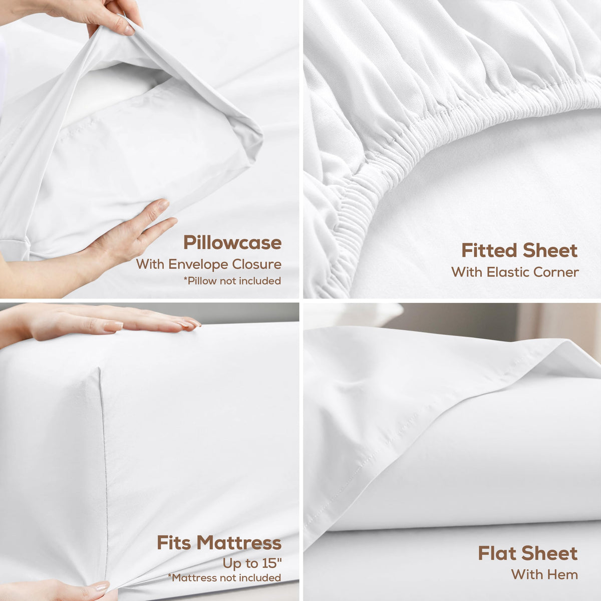 Utopia Bedding Twin/Single Bed Sheets - 3 Piece Twin Size Cooling Sheet Set - Hotel Luxury Soft Breathable Microfiber, Oeko-TEX, Deep Pocket Easy Fit & Care, Fade & Wrinkle Resistant, White 🍁 All In One Marketplace Canada
