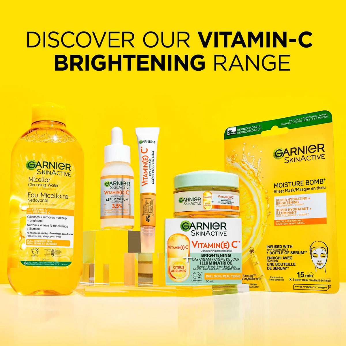 Garnier Micellar Cleansing Water, All-in-One Makeup Remover & Face Cleanser With Vitamin C, Hypoallergenic, All Skin Types Even Sensitive Skin, 400 ml 🍁 All In One Marketplace Canada