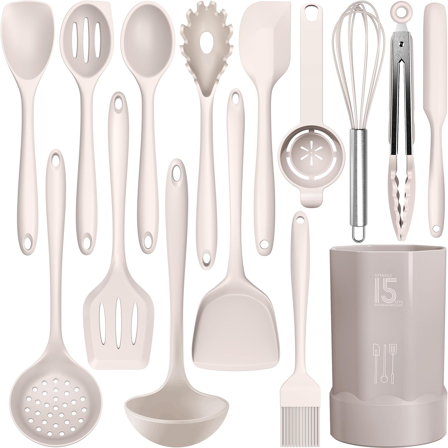 Silicone Cooking Utensils Set - 446°F Heat Resistant Kitchen Utensils,Turner Tongs,Spatula,Spoon,Brush,Whisk,Kitchen Utensil Gadgets Tools Set for Nonstick Cookware,Dishwasher Safe (BPA Free) 🍁 All In One Marketplace Canada
