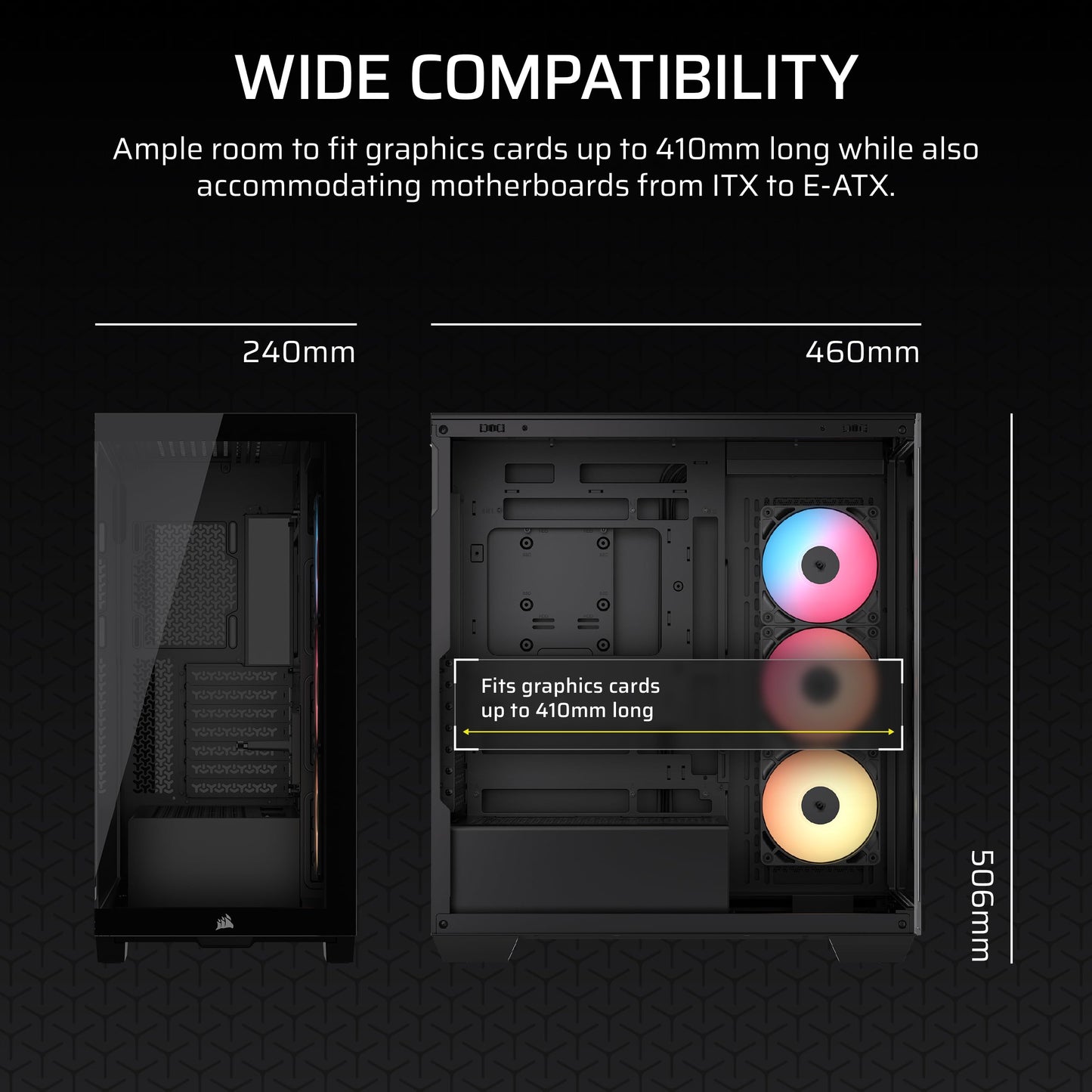CORSAIR 3500X RS-R ARGB Mid-Tower PC Case – 3X Pre-Installed RS120-R ARGB Fans, GPU Anti-Sag Arm, Fits up to 10x 120mm Fans, Reverse Connection Motherboard Compatible – Black 🍁 All In One Marketplace Canada