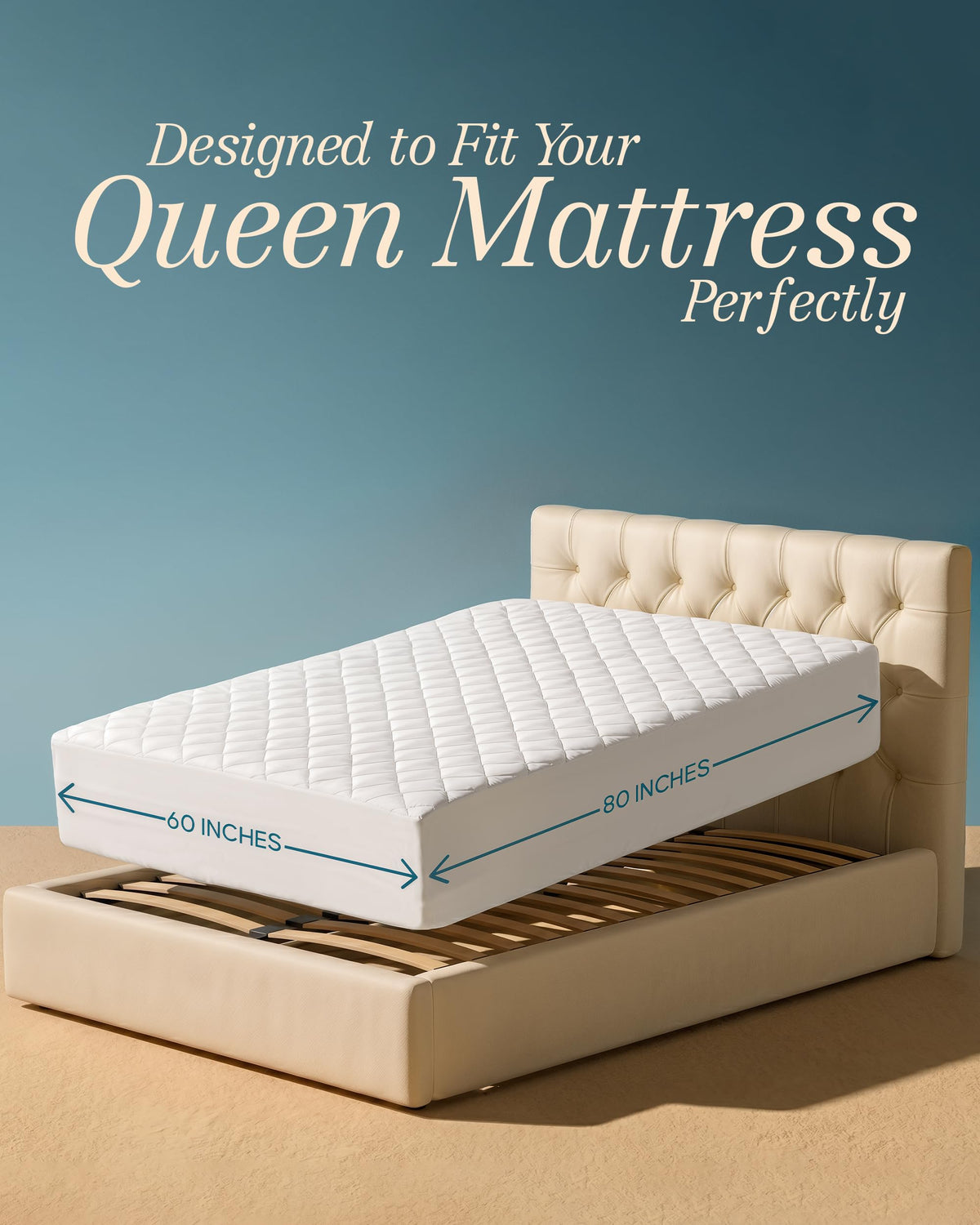 Utopia Bedding Quilted Fitted Mattress Pad, Queen Size, Elastic Fitted Mattress Topper Protector and Cover Stretches up to 16 Inches Deep, Machine Washable (White) 🍁 All In One Marketplace Canada