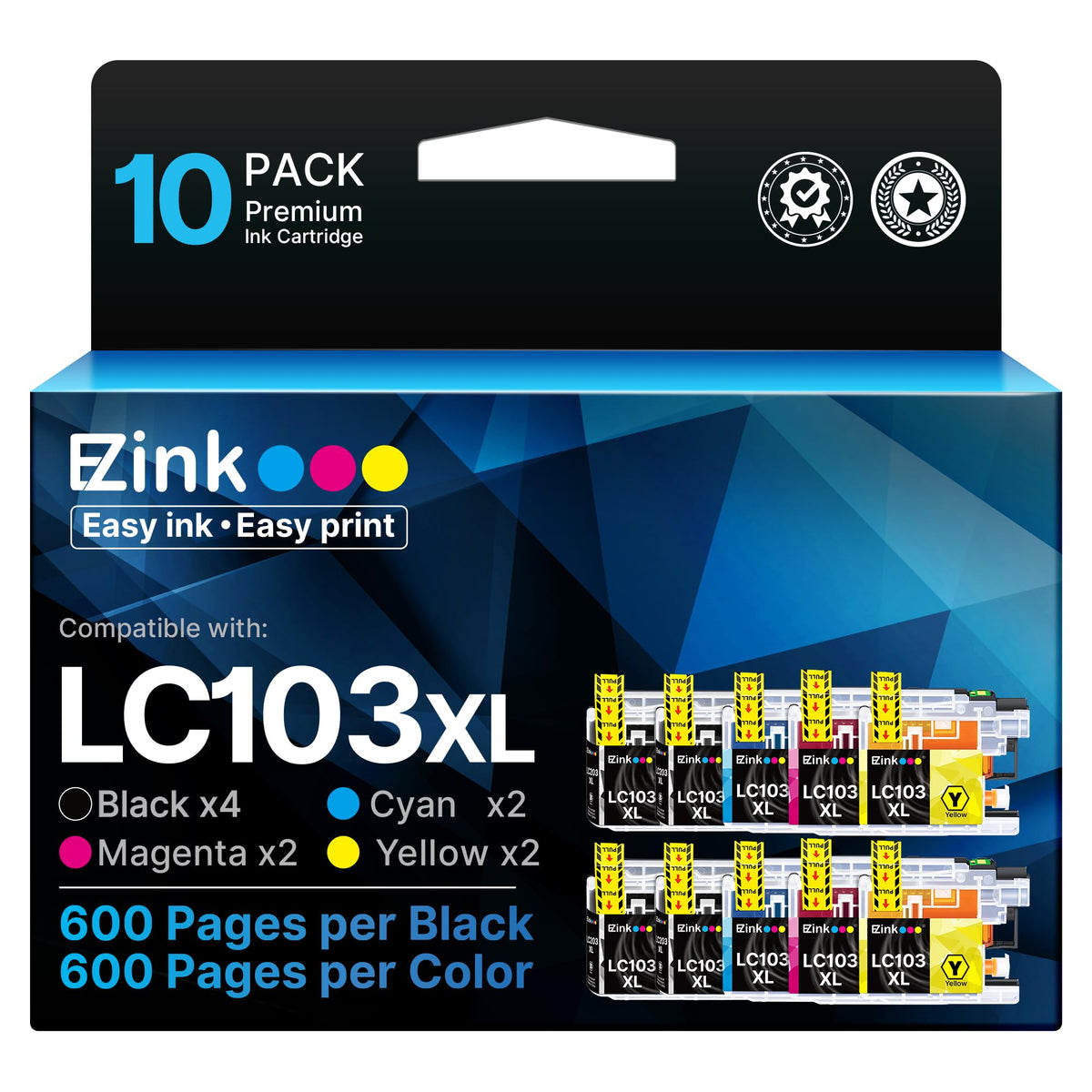 10 Pack E-Z Ink (Compatible Ink Cartridge Replacement for LC103XL Ink Cartridges LC103 XL LC103BK LC101 LC 103 to Use with MFC-J870DW MFC-J470DW MFC-J6920DW MFC-J6520DW MFC-J450DW 🍁 All In One Marketplace Canada