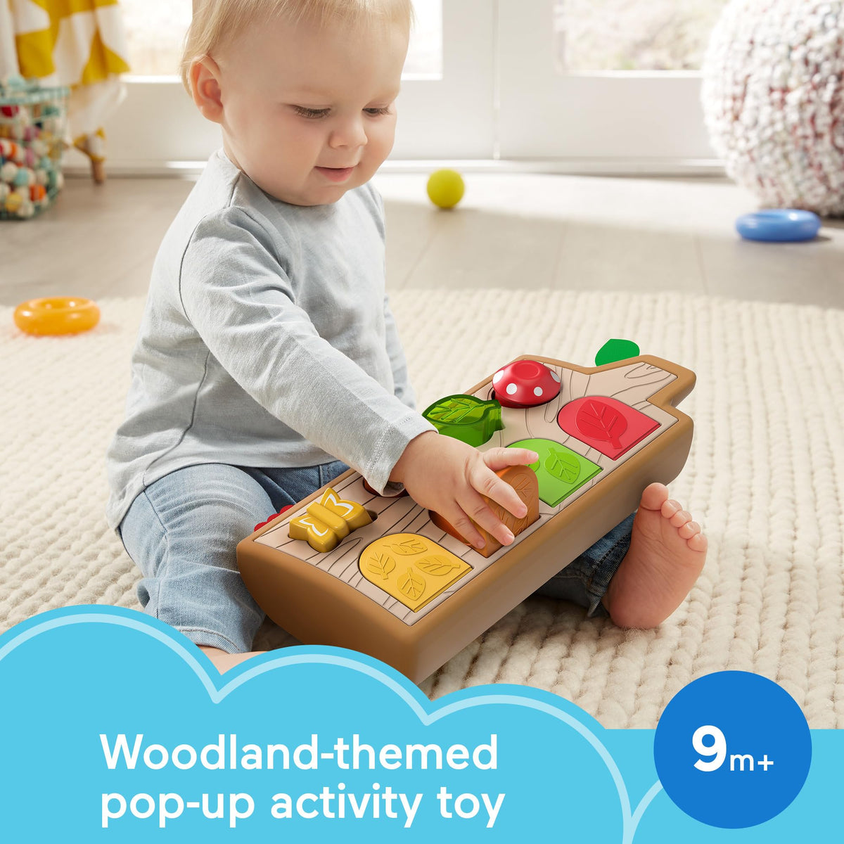 Fisher-Price Baby Toy Hide & Peek Pop-Up Animal-Themed Sensory Activity with Wood Accents & Sounds for Ages 9+ Months 🍁 All In One Marketplace Canada