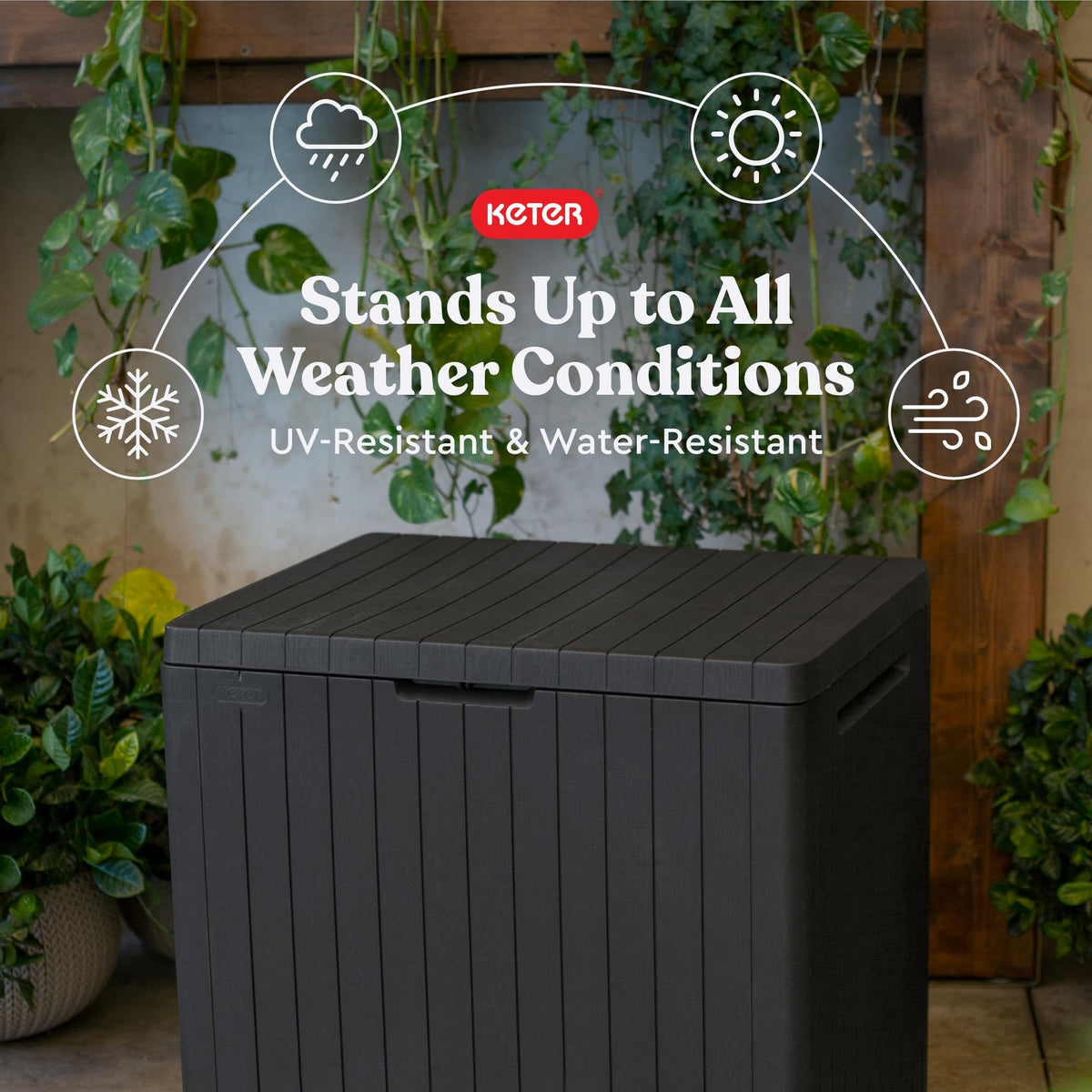 Keter City 30 Gal Outdoor Storage Box and Patio Side Table 🍁 All In One Marketplace Canada