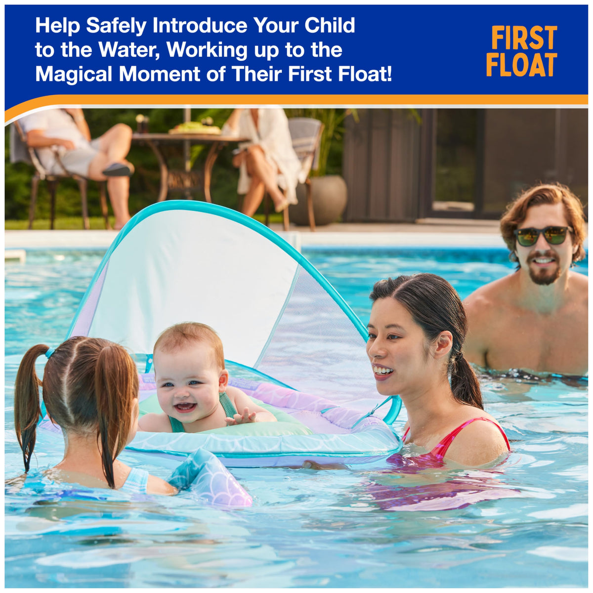 SwimWays Baby Spring Float, Baby Pool Float with Canopy, Swim Training PFD, Swimming Pool Accessories for Babies and Toddlers 9-24 Months, Mermaid 🍁 All In One Marketplace Canada