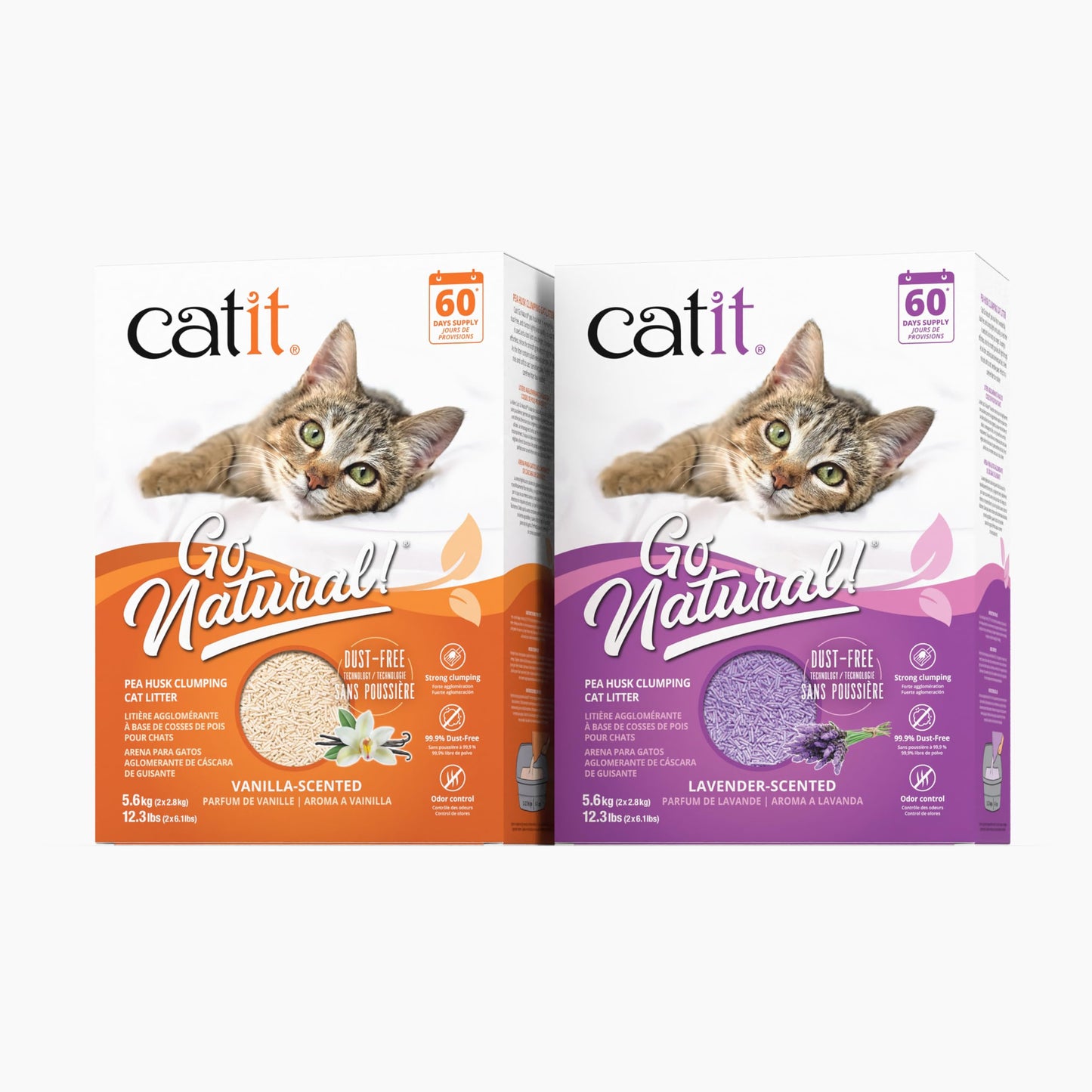 Catit Go Natural Pea Husk Clumping Cat Litter, Tofu, Lavender, 14 L, Dust Free & Lightweight Cat Litter, Easy to Scoop, Litiere Pour Chat 🍁 All In One Marketplace Canada