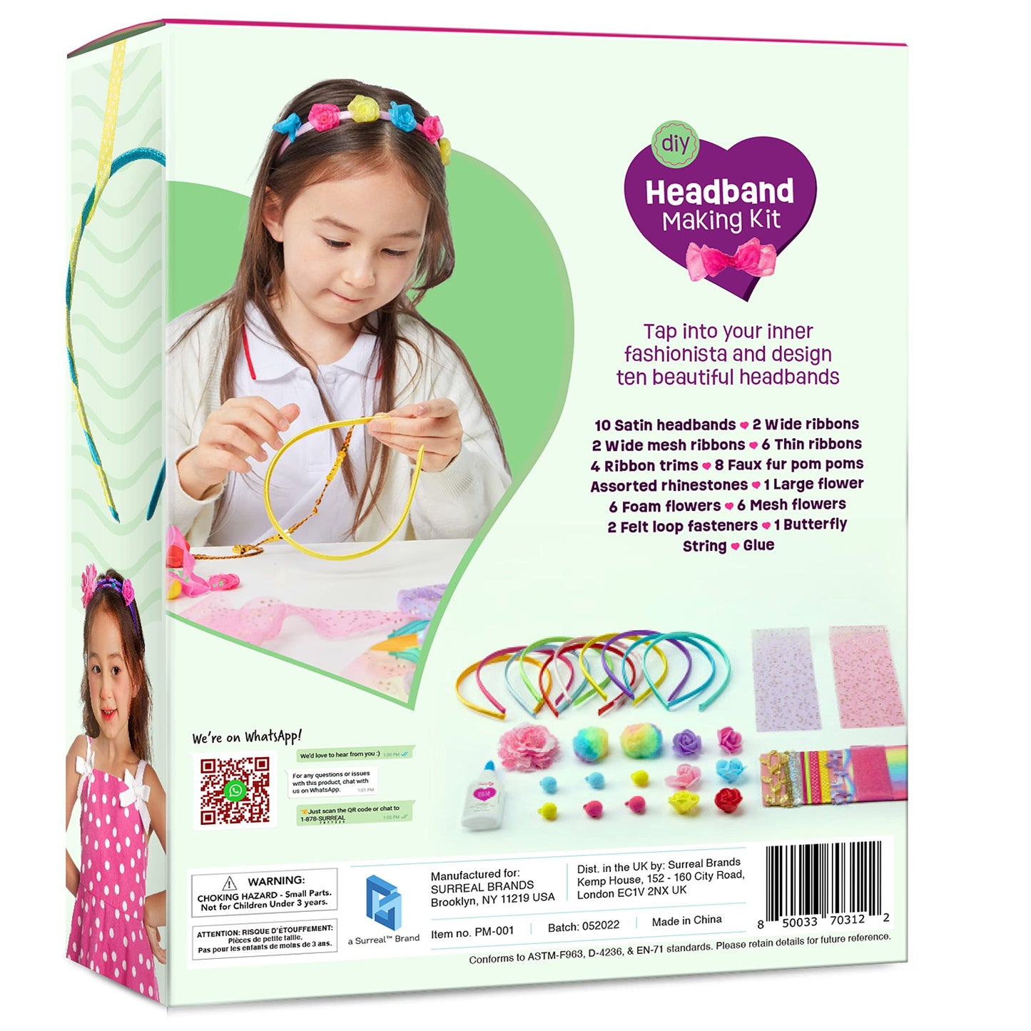 Headband Making Kit for Girls - Make Your Own Fashion Headbands for Kids - DIY Hair Accessories Set - Arts & Crafts Gift for Ages 5-12 Year Old Girl - Little Children's Art & Craft Gifts 🍁 All In One Marketplace Canada